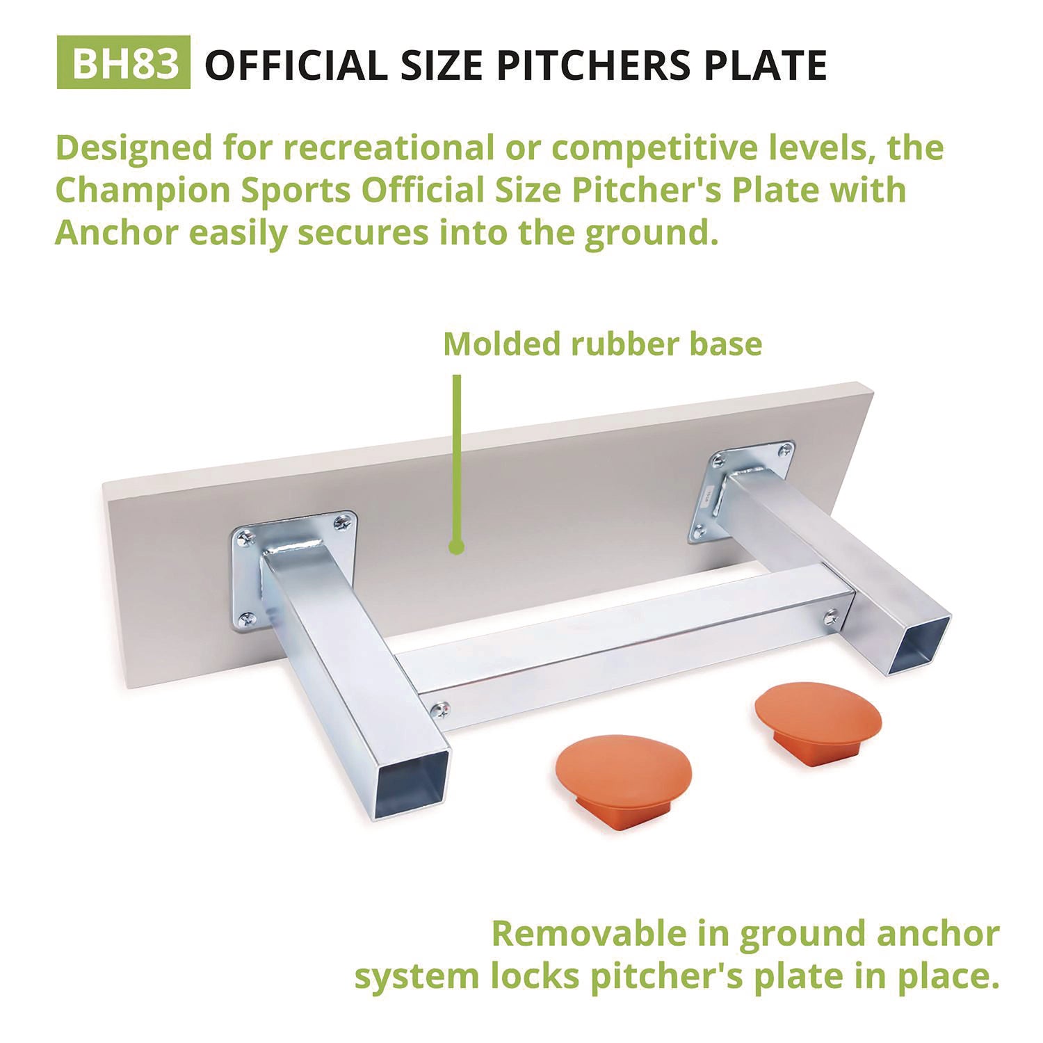 Official Size Pitcher's Plate with Anchor, 24" x 6" Champion Sports Flipcost