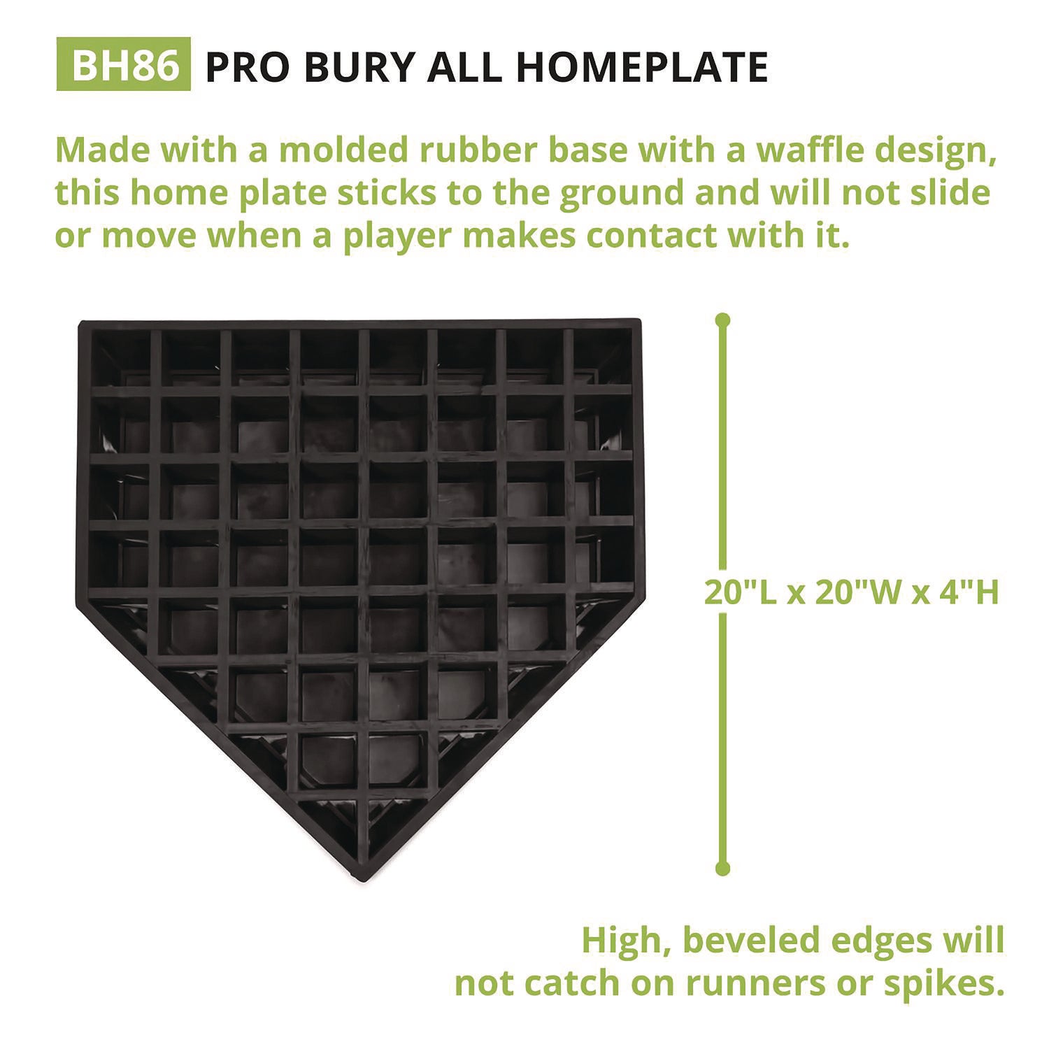 Pro Bury All Homeplate, 20" x 20" x 4" Champion Sports Flipcost