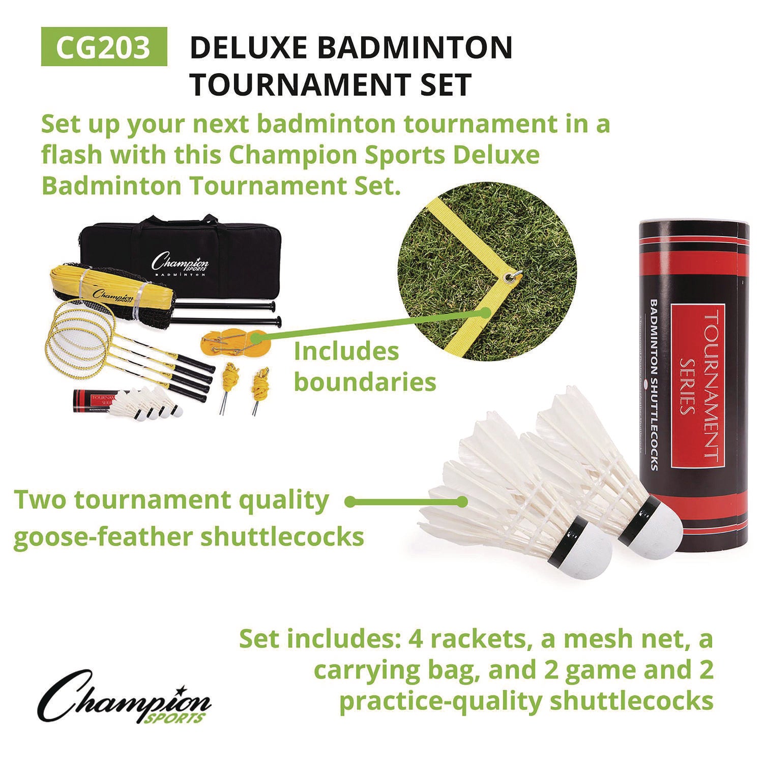 Deluxe Badminton Tournament Set, 28" x 11" Champion Sports Flipcost