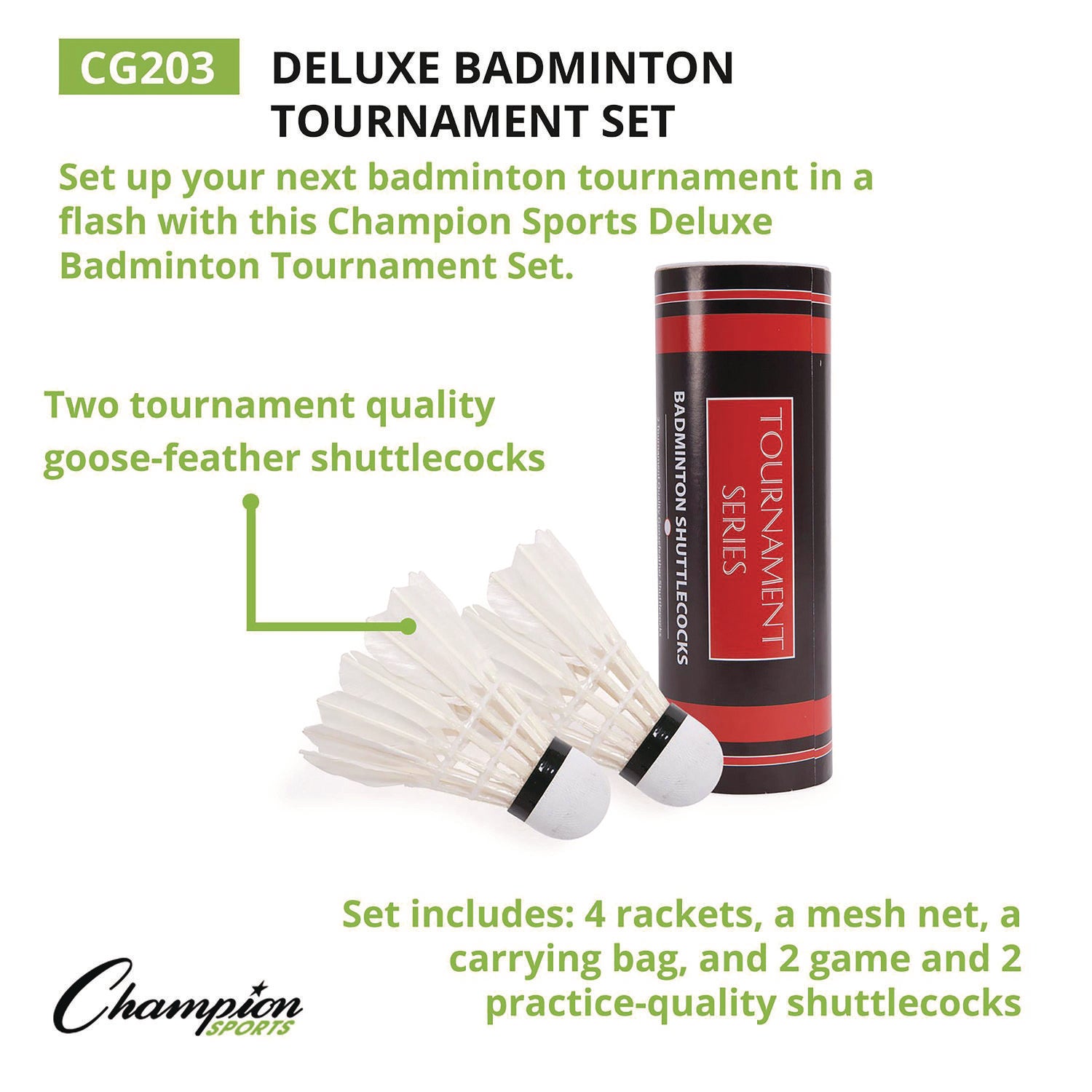 Deluxe Badminton Tournament Set, 28" x 11" Champion Sports Flipcost