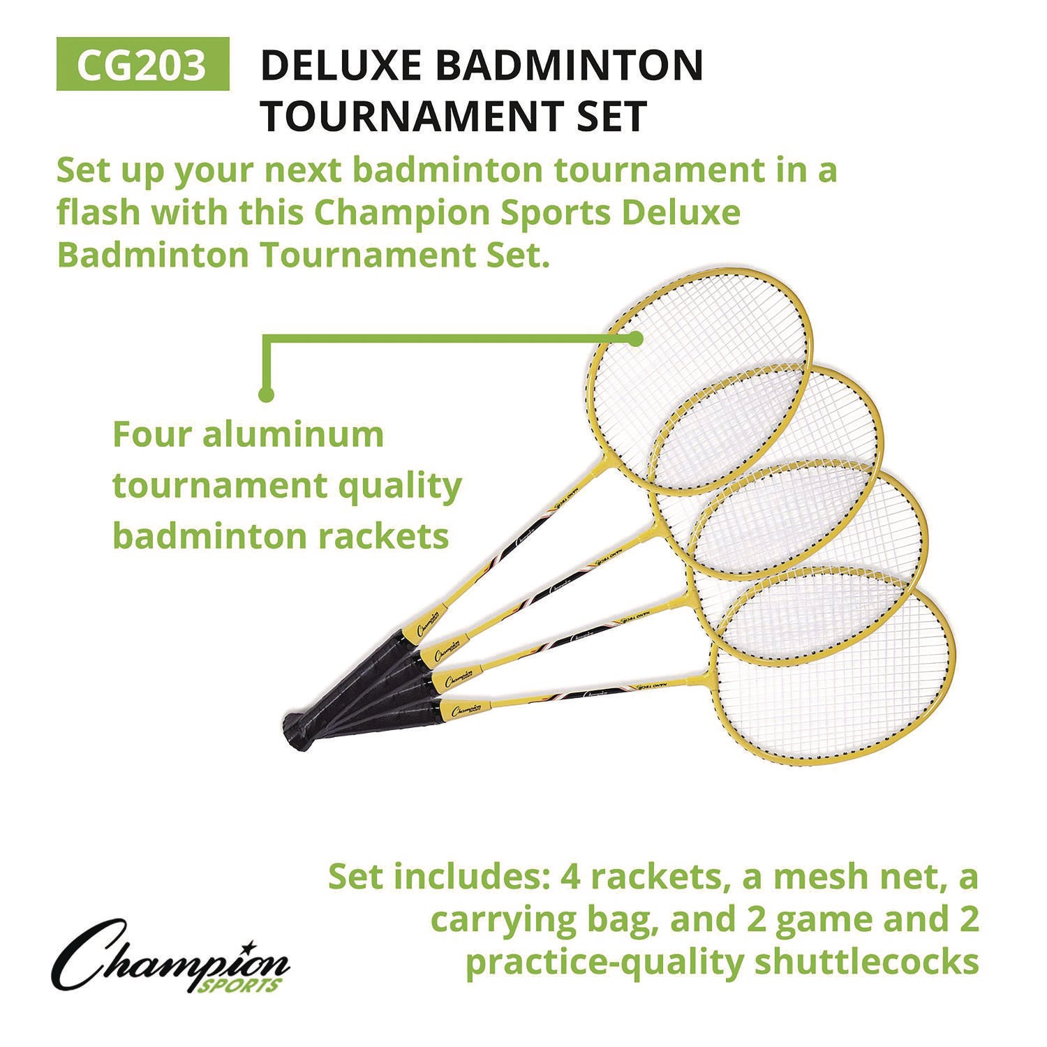 Deluxe Badminton Tournament Set, 28" x 11" Champion Sports Flipcost