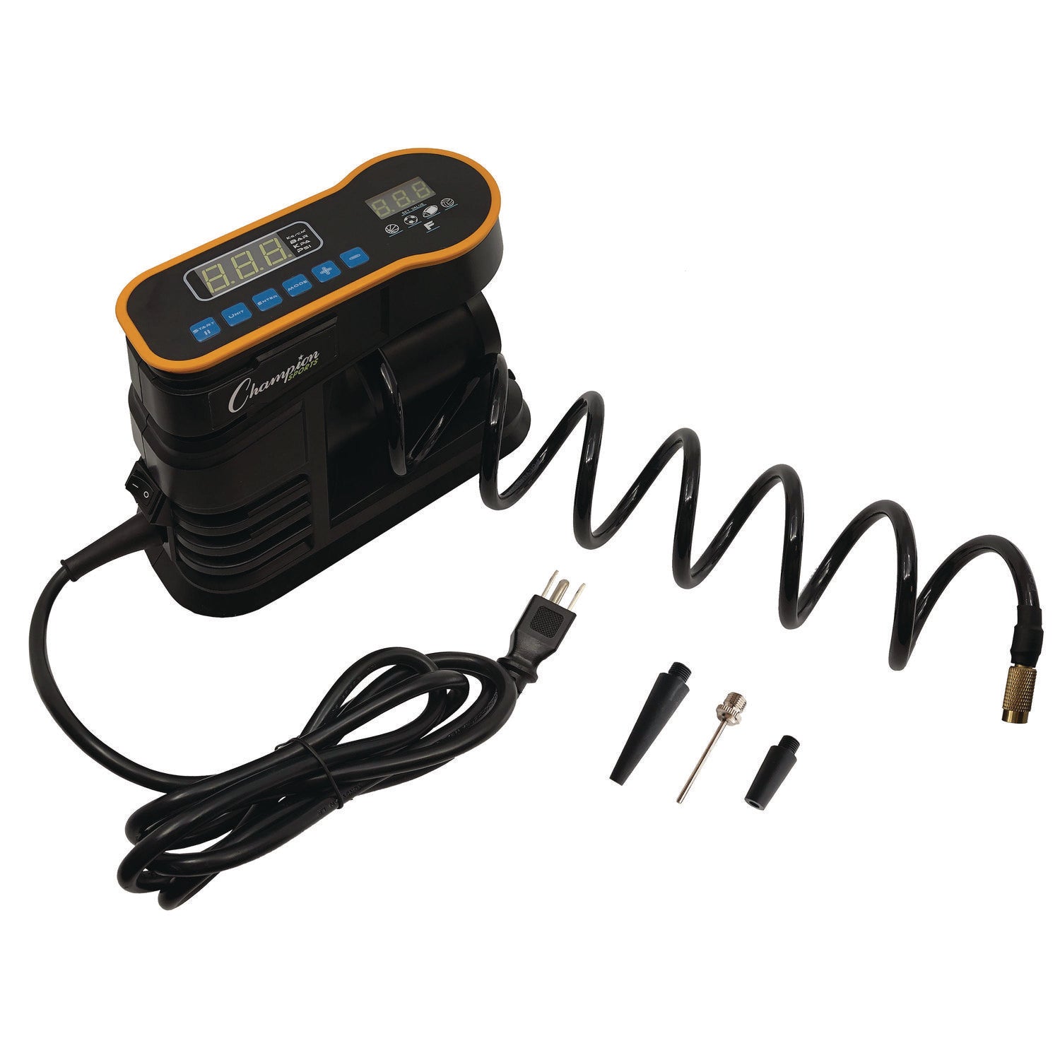 Champion Sports Digital Electronic Inflator, 0.78 cu ft/min, 30 psi, 70" Cord