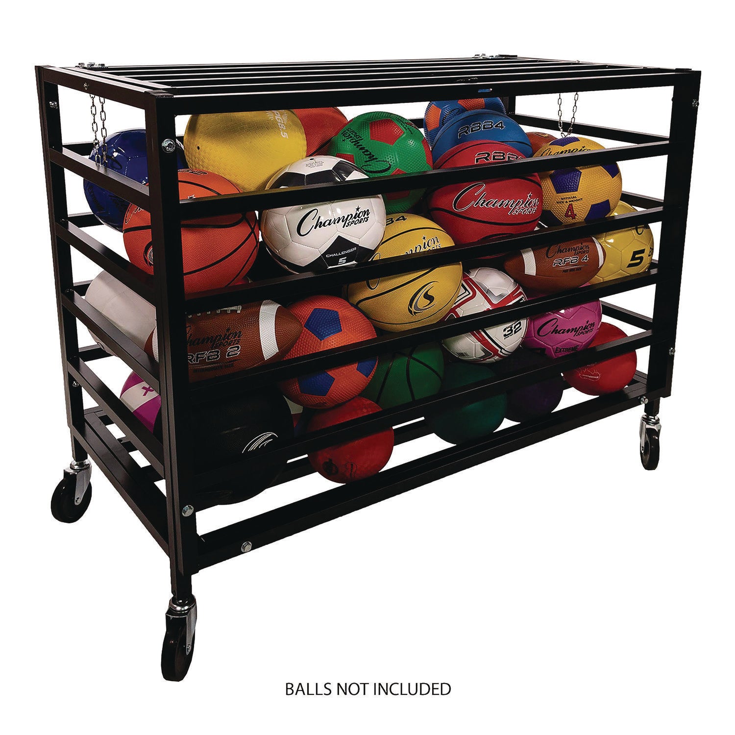 All Pro Lockable Ball Locker, Metal, 220 lb Capacity, 24 x 47 x 37, Black Champion Sports Flipcost