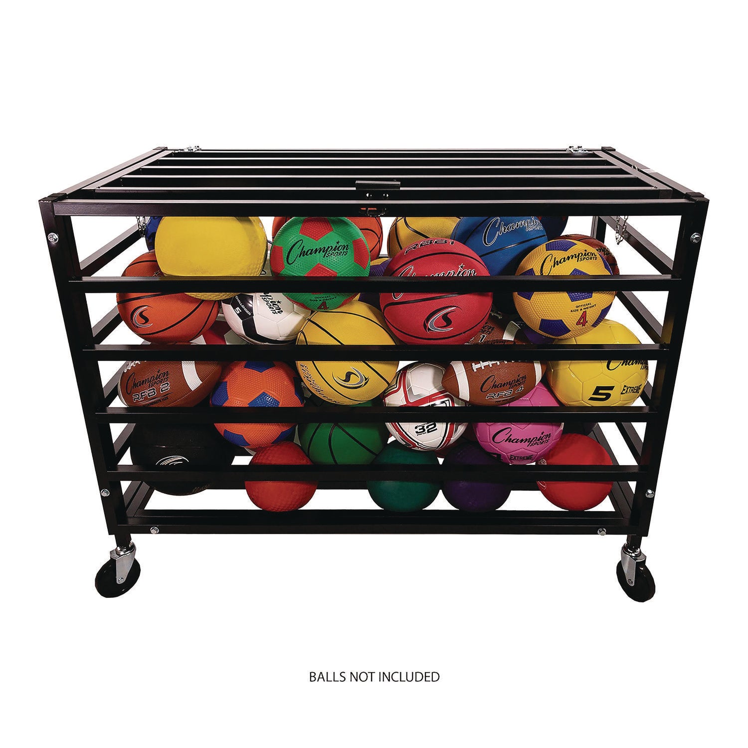 All Pro Lockable Ball Locker, Metal, 220 lb Capacity, 24 x 47 x 37, Black Champion Sports Flipcost