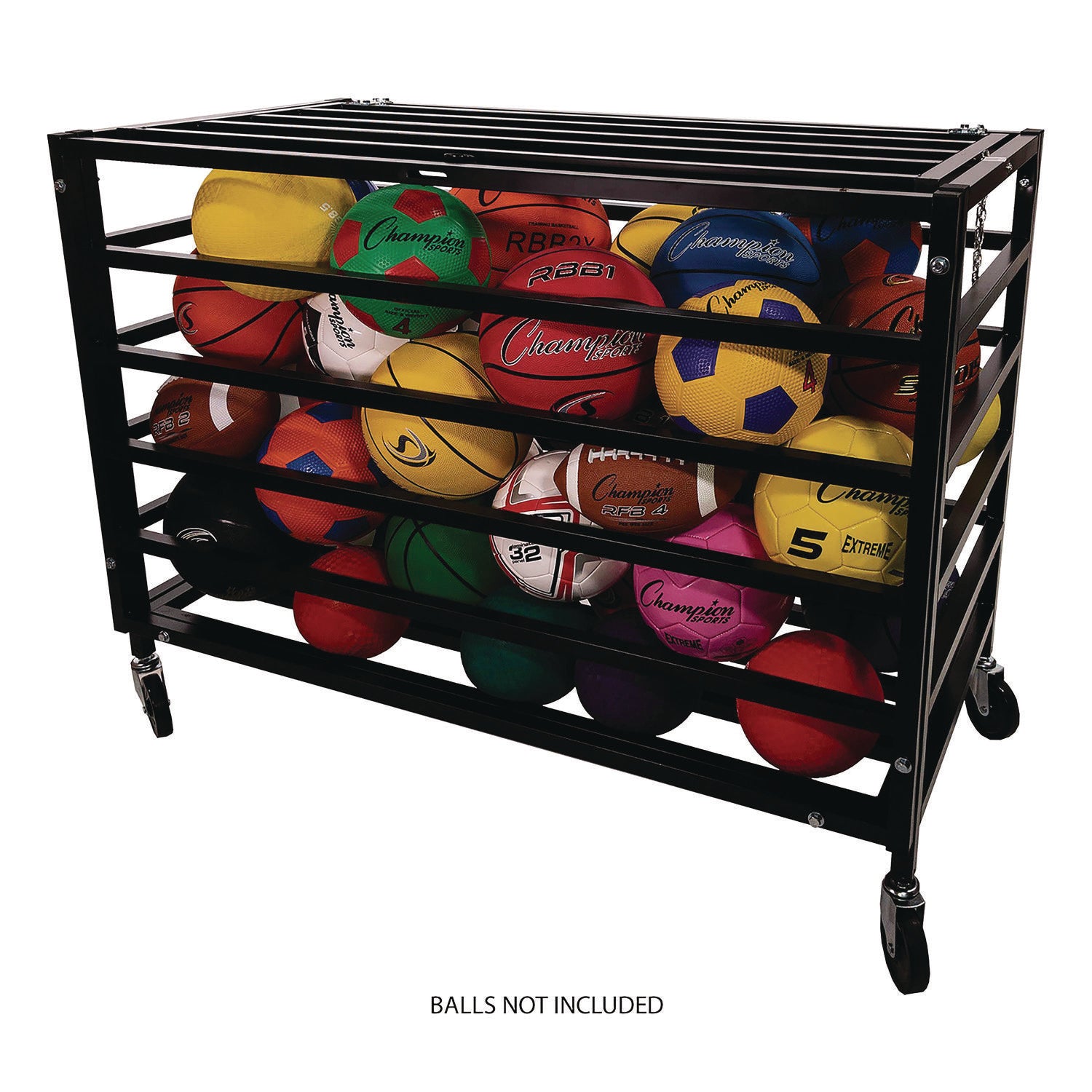 All Pro Lockable Ball Locker, Metal, 220 lb Capacity, 24 x 47 x 37, Black Champion Sports Flipcost