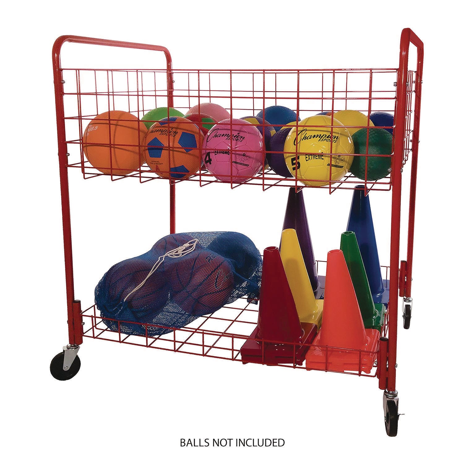 Back Ease Storage Cart, Metal, 176 lb Capacity, 30 x 43 x 45, Red Champion Sports Flipcost