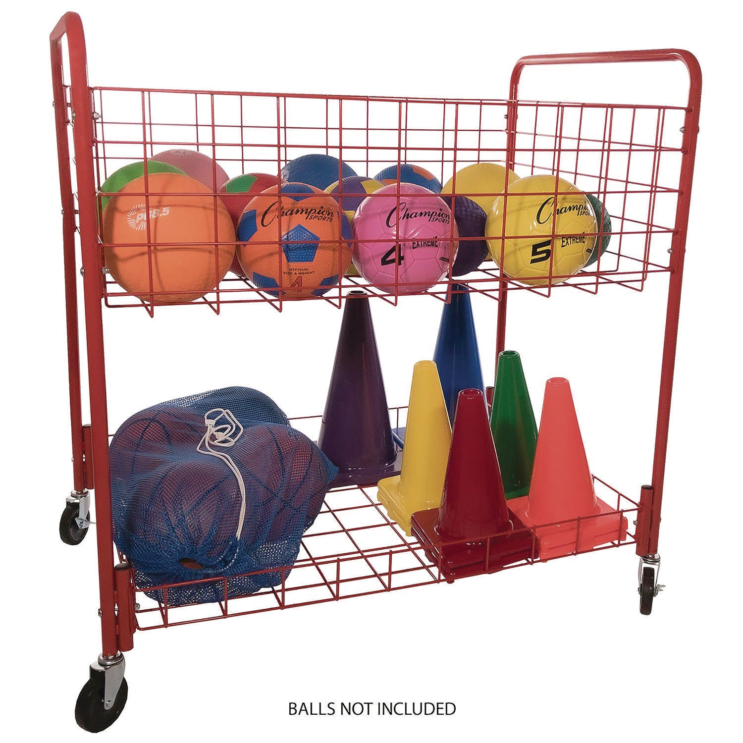 Back Ease Storage Cart, Metal, 176 lb Capacity, 30 x 43 x 45, Red Champion Sports Flipcost