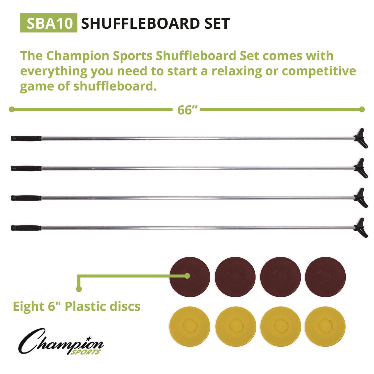 Shuffleboard Set, 4 Cues, 8 Pucks Champion Sports Flipcost