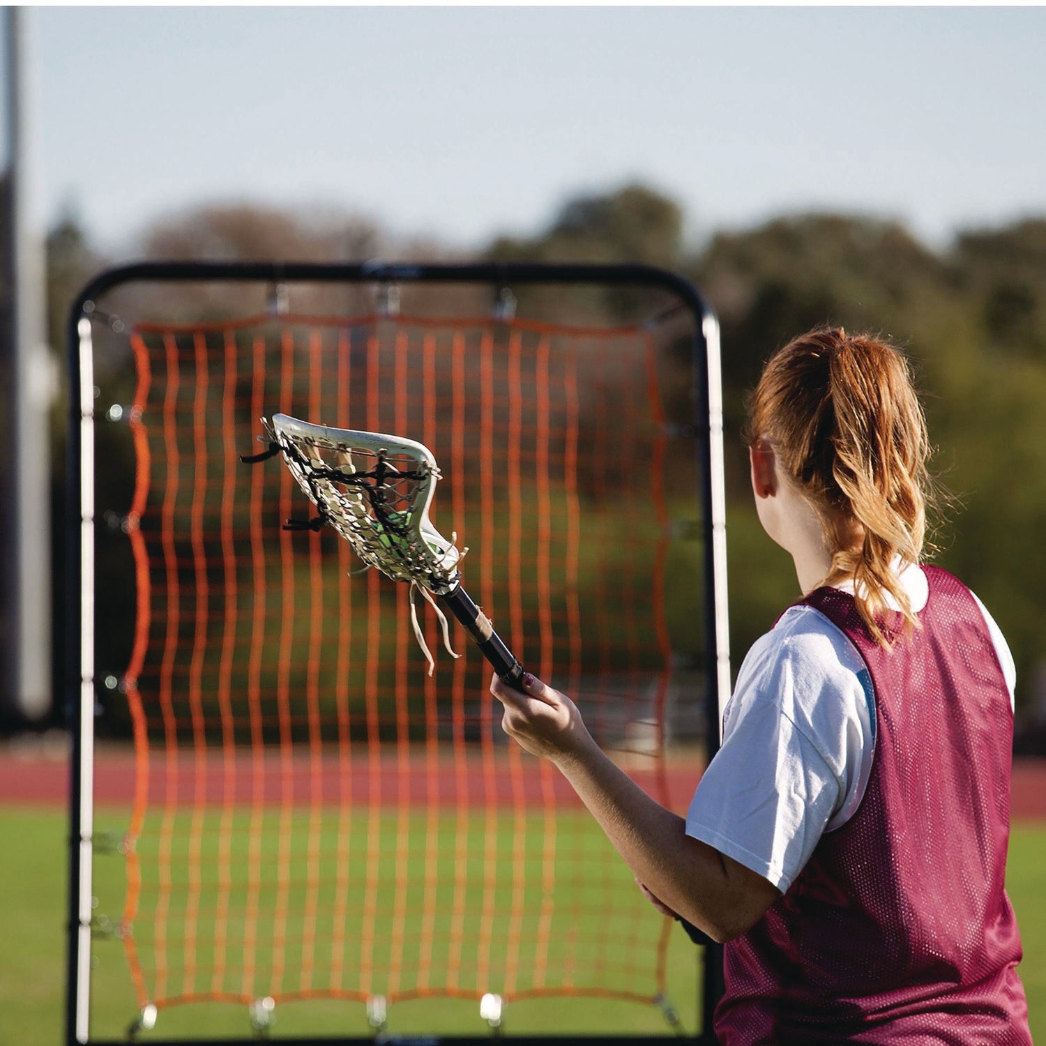 Lacrosse Ball Rebounder, 80" x 3 ft, 1.25" dia Frame Champion Sports Flipcost