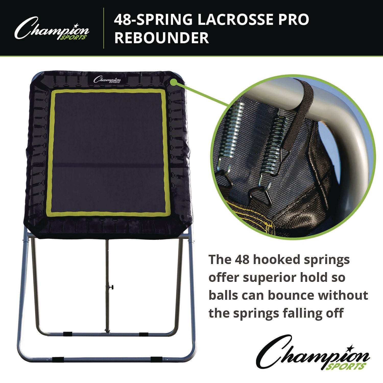 Deluxe Lacrosse Ball Rebounder, 6 ft  x 3 ft, 1.5" dia Frame Champion Sports Flipcost