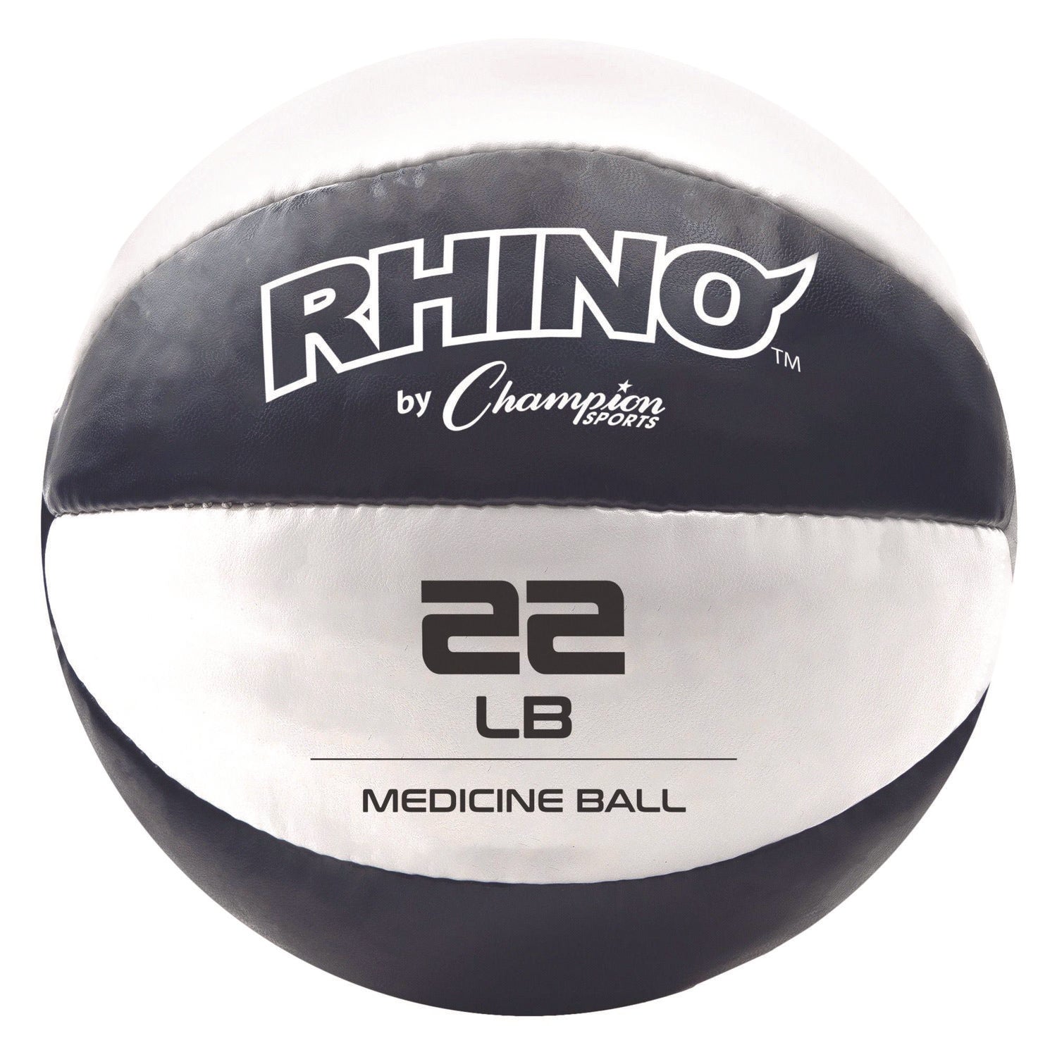 Rhino Leather Medicine Ball, 22 lb, Black/White