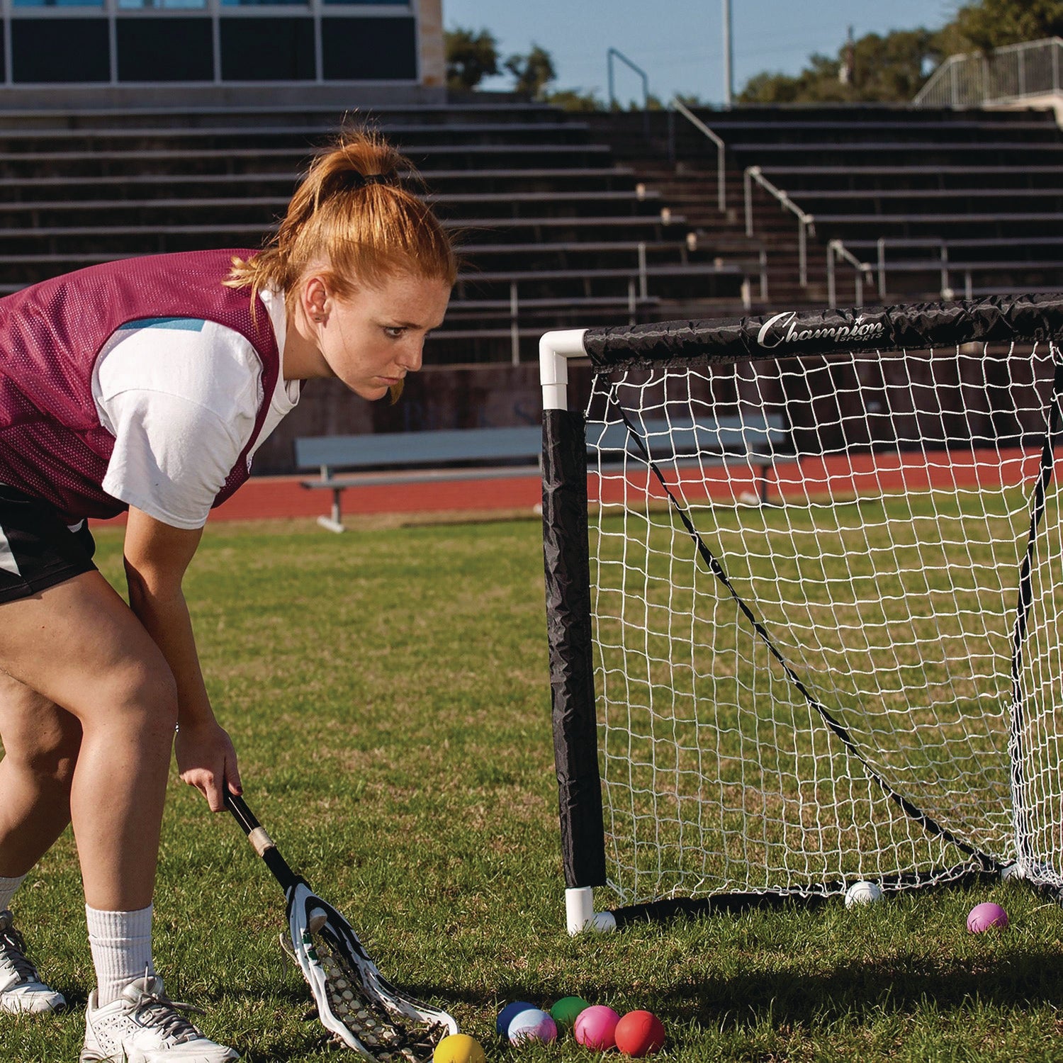 Mini Lacrosse Goal, 3 ft  x 3 ft, 1.5" dia Frame Champion Sports Flipcost