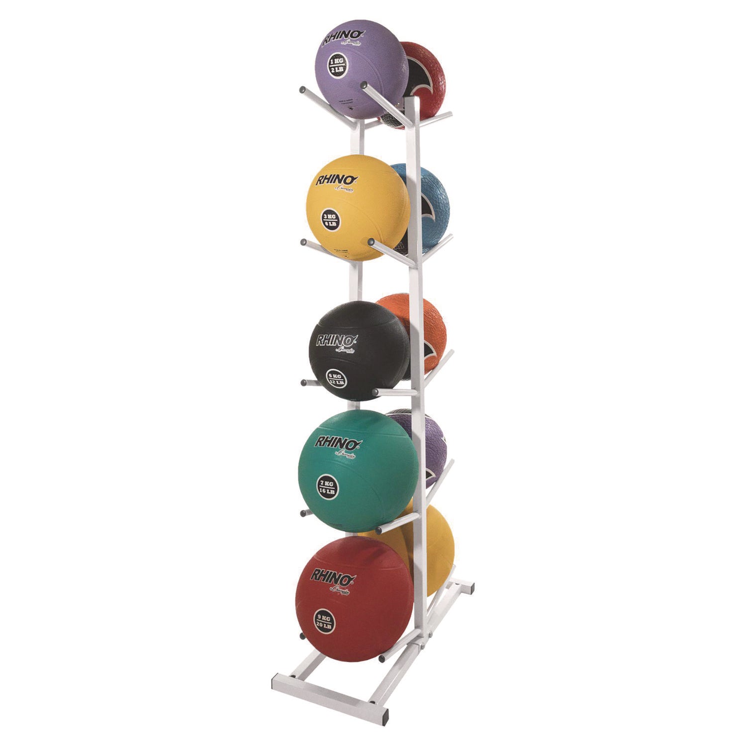 Double Medicine Ball Tree, 12" x 23" x 51", White Champion Sports Flipcost