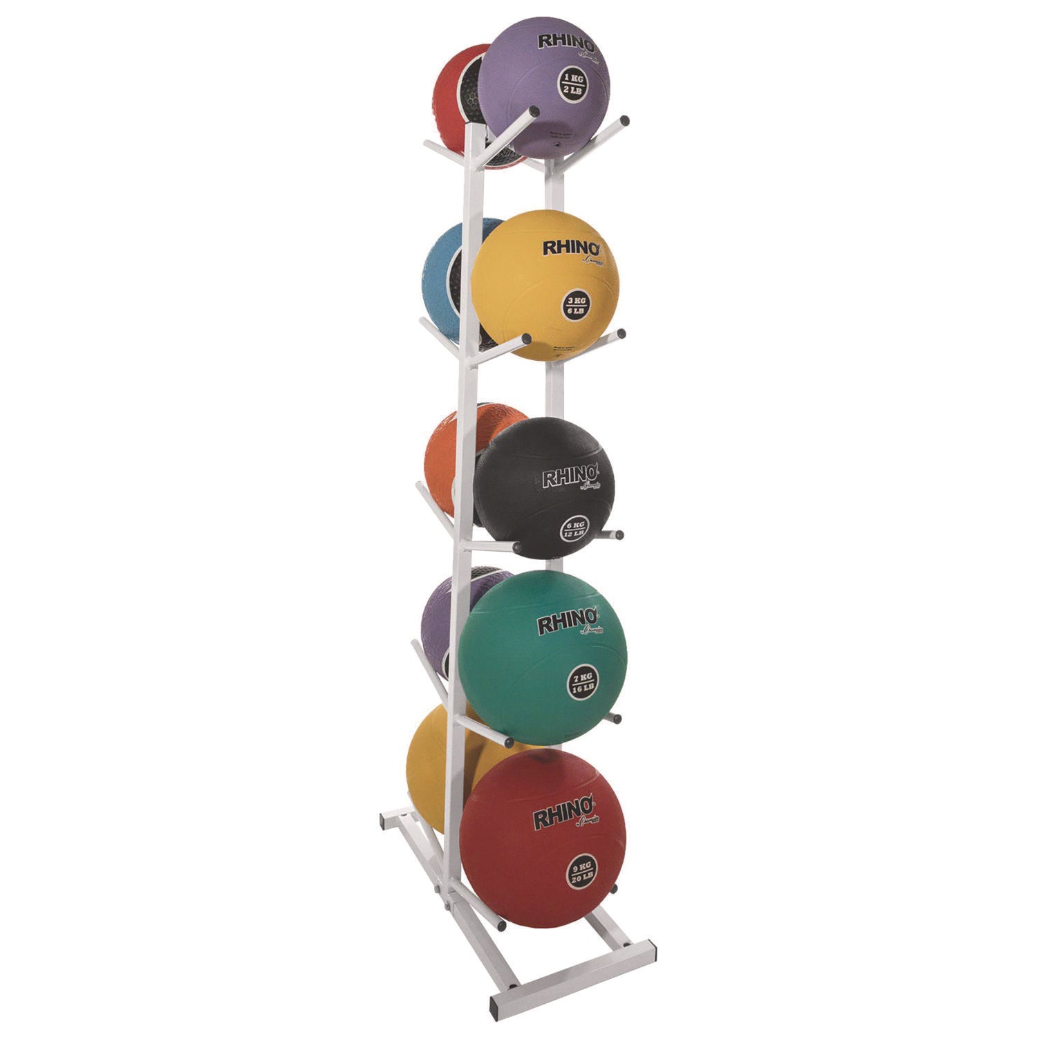 Double Medicine Ball Tree, 12" x 23" x 51", White Champion Sports Flipcost