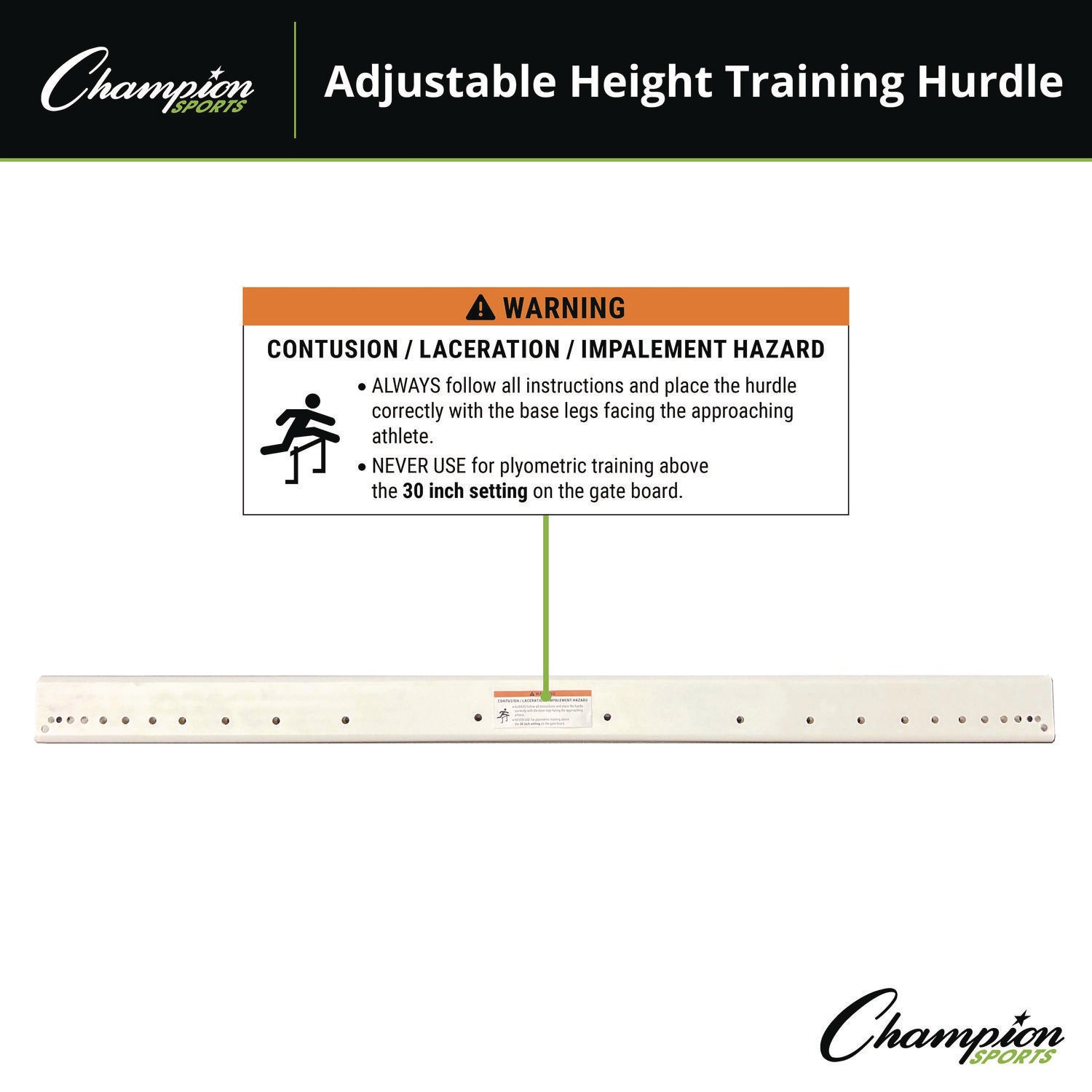 Adjustable Training Hurdle, 41" x 14", 1" Tube dia Champion Sports Flipcost