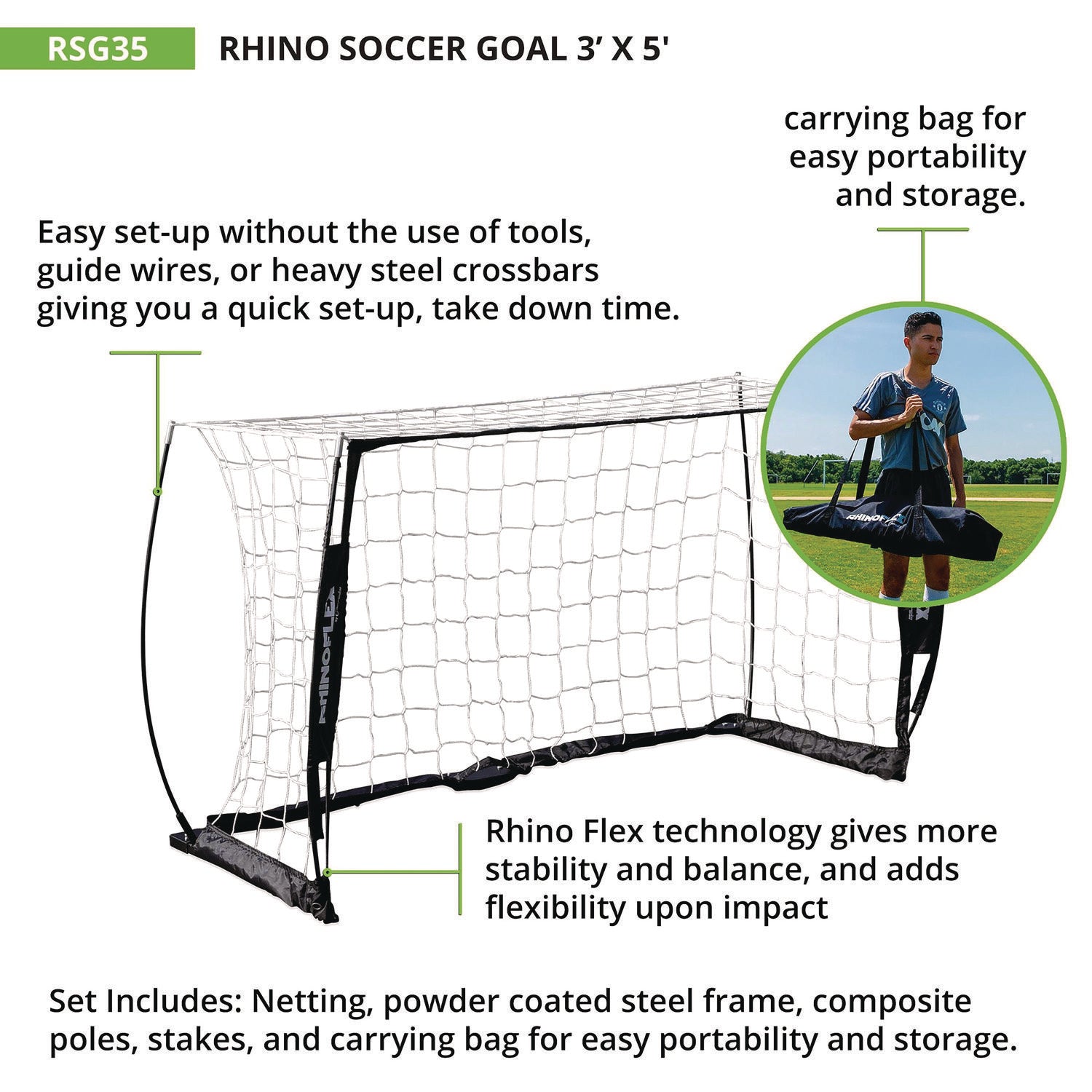 Rhino Soccer Goal, 36" x 60" Champion Sports Flipcost