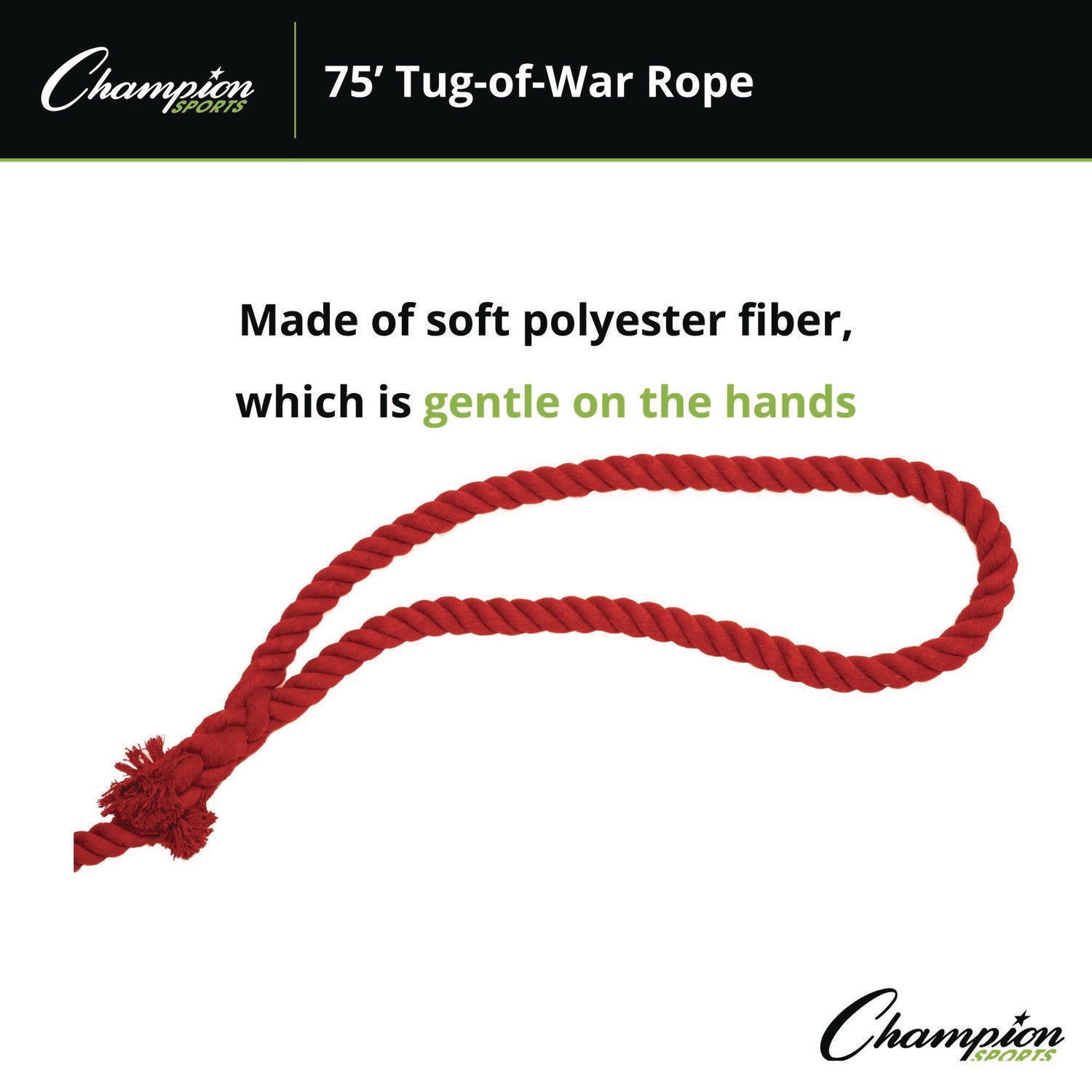 4-Way Tug of War Rope, 75 ft, 1" dia Champion Sports Flipcost