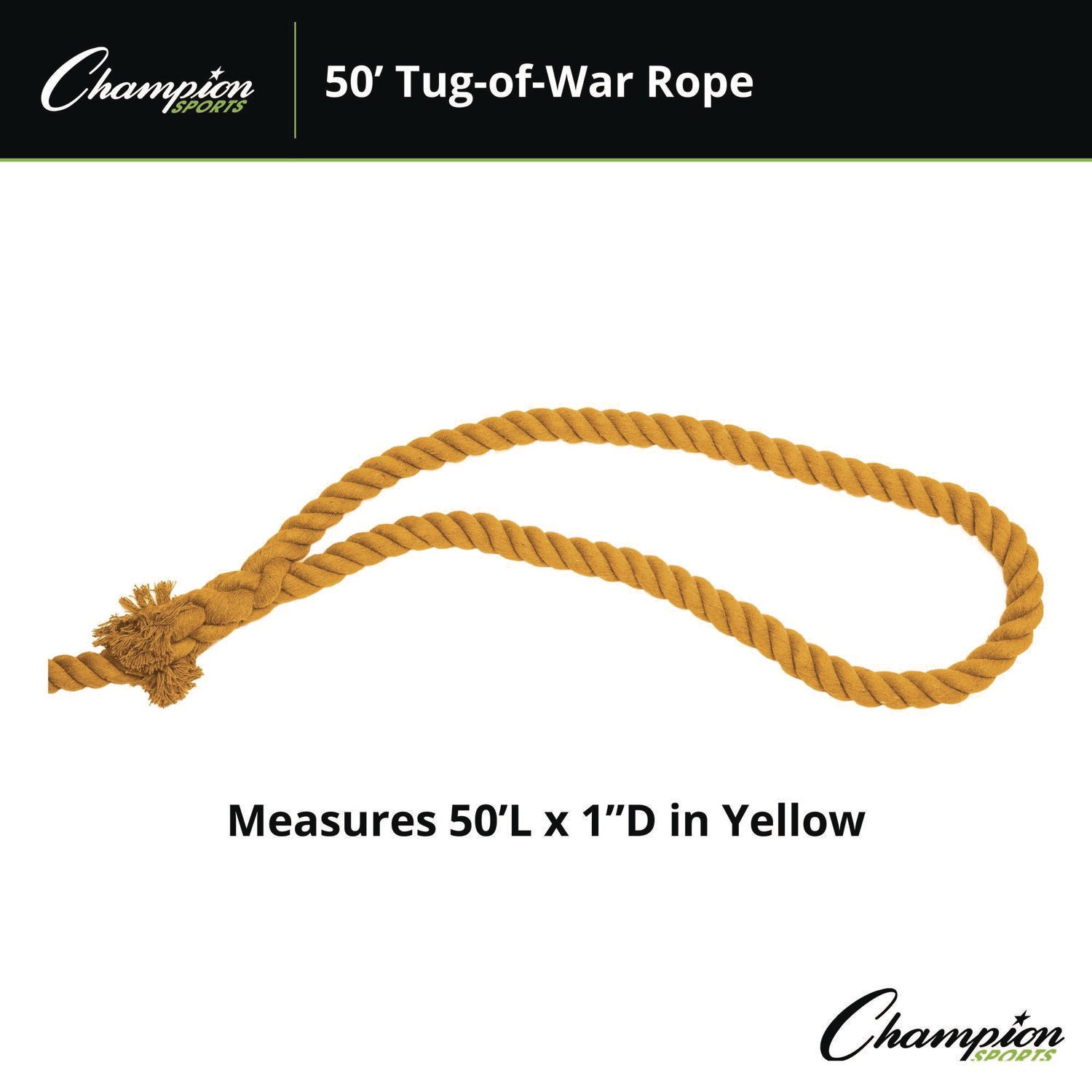 Tug-of-War Rope, 50 ft, 1" dia Champion Sports Flipcost