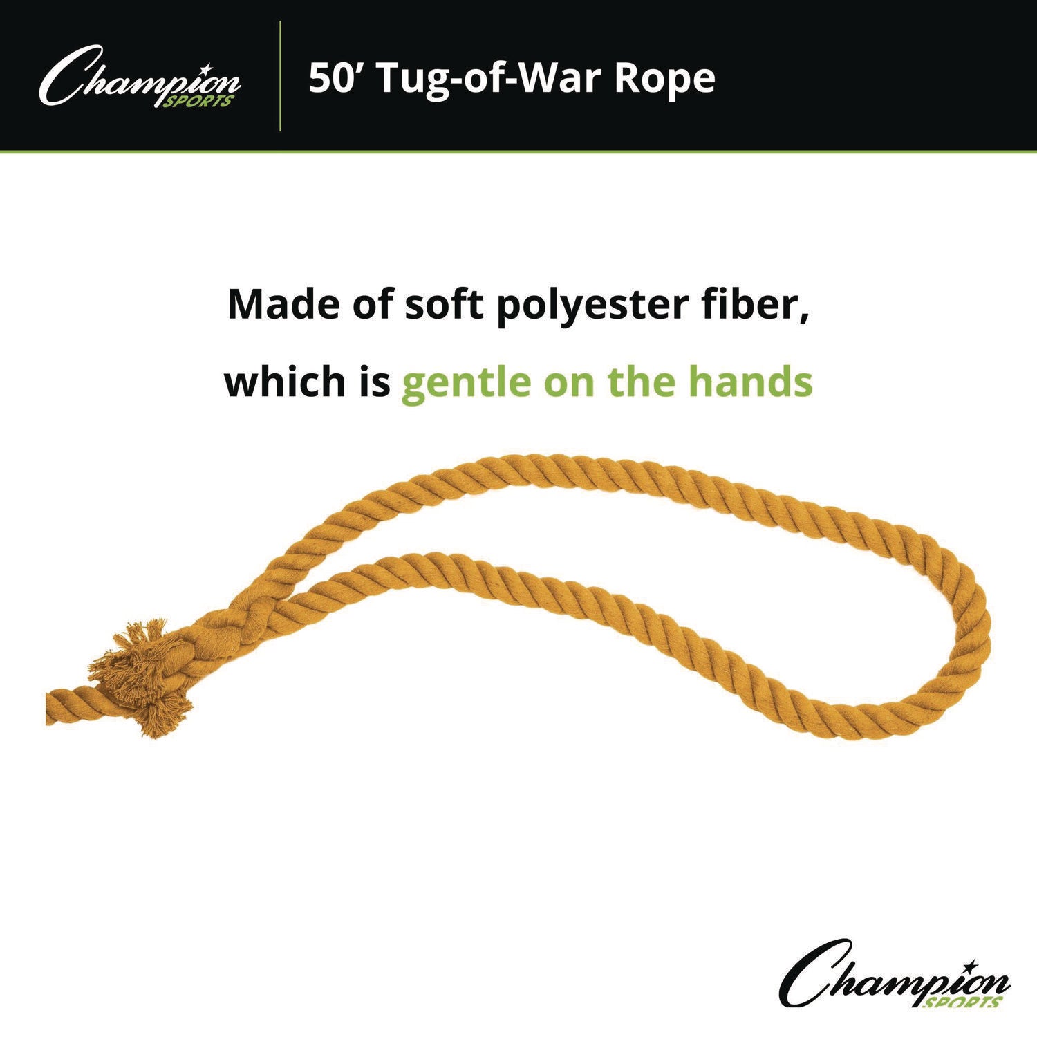 Tug-of-War Rope, 50 ft, 1" dia Champion Sports Flipcost