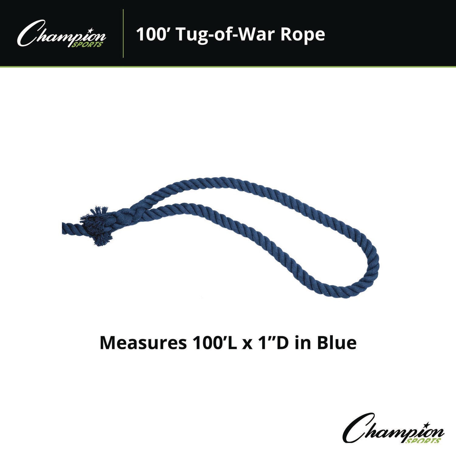 Tug-of-War Rope, 100 ft, 1" dia Champion Sports Flipcost