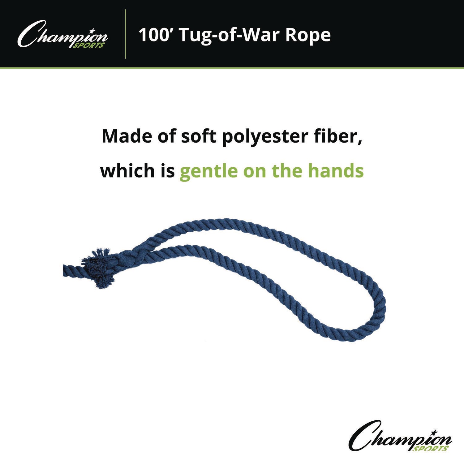 Tug-of-War Rope, 100 ft, 1" dia Champion Sports Flipcost