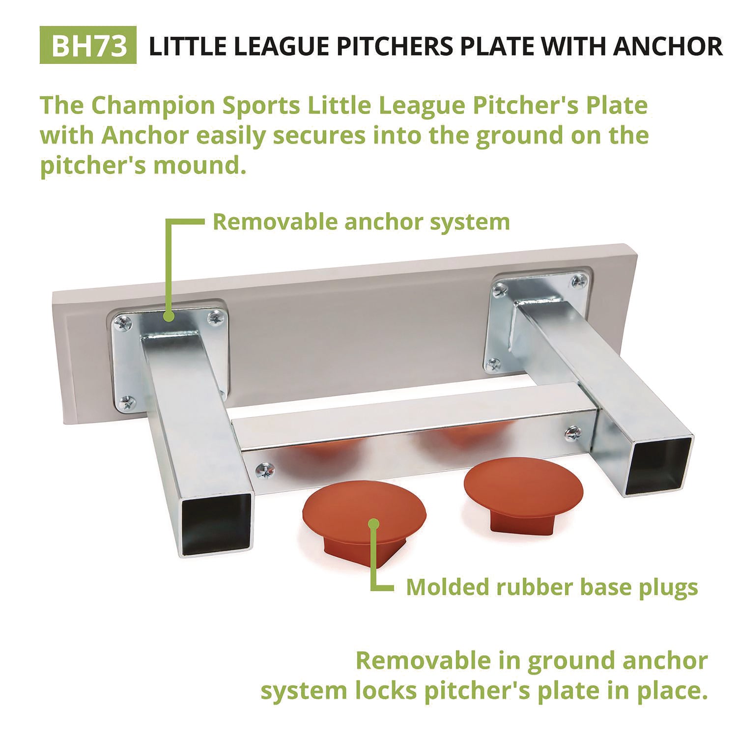 Youth Pitcher's Plate with Anchor, 18" x 4" Champion Sports Flipcost