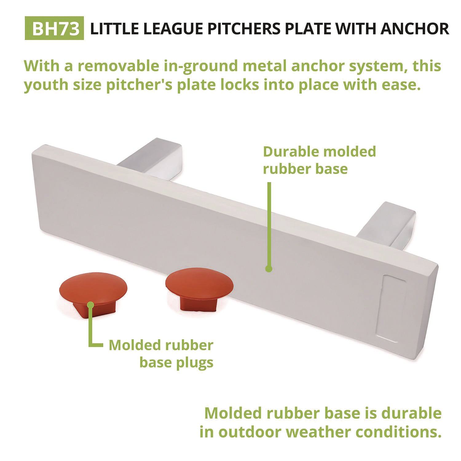 Youth Pitcher's Plate with Anchor, 18" x 4" Champion Sports Flipcost