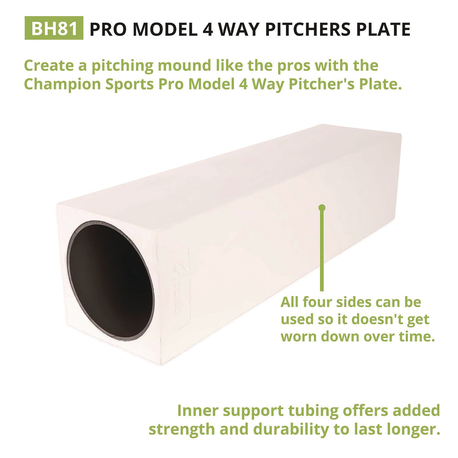 Pro Model 4-Way Pitcher's Box, 24" x 6" Champion Sports Flipcost