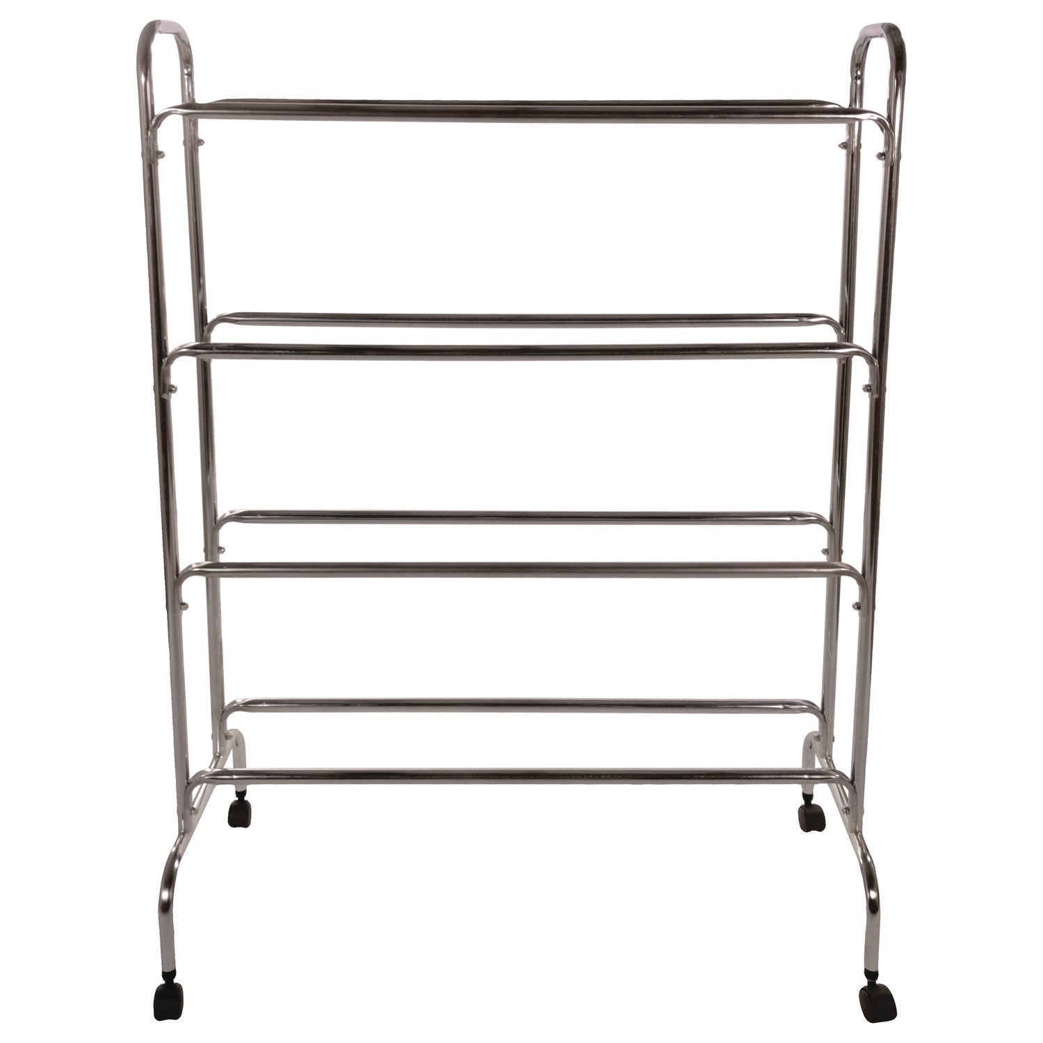 Powder-Coated Ball Cart, Metal, 132 lb Capacity, 17 x 41 x 53, Silver