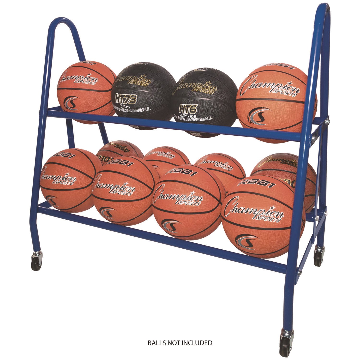 Heavy-Duty Deluxe Ball Cart, Metal, 132 lb Capacity, 17.5 x 38 x 35.75, Blue Champion Sports Flipcost