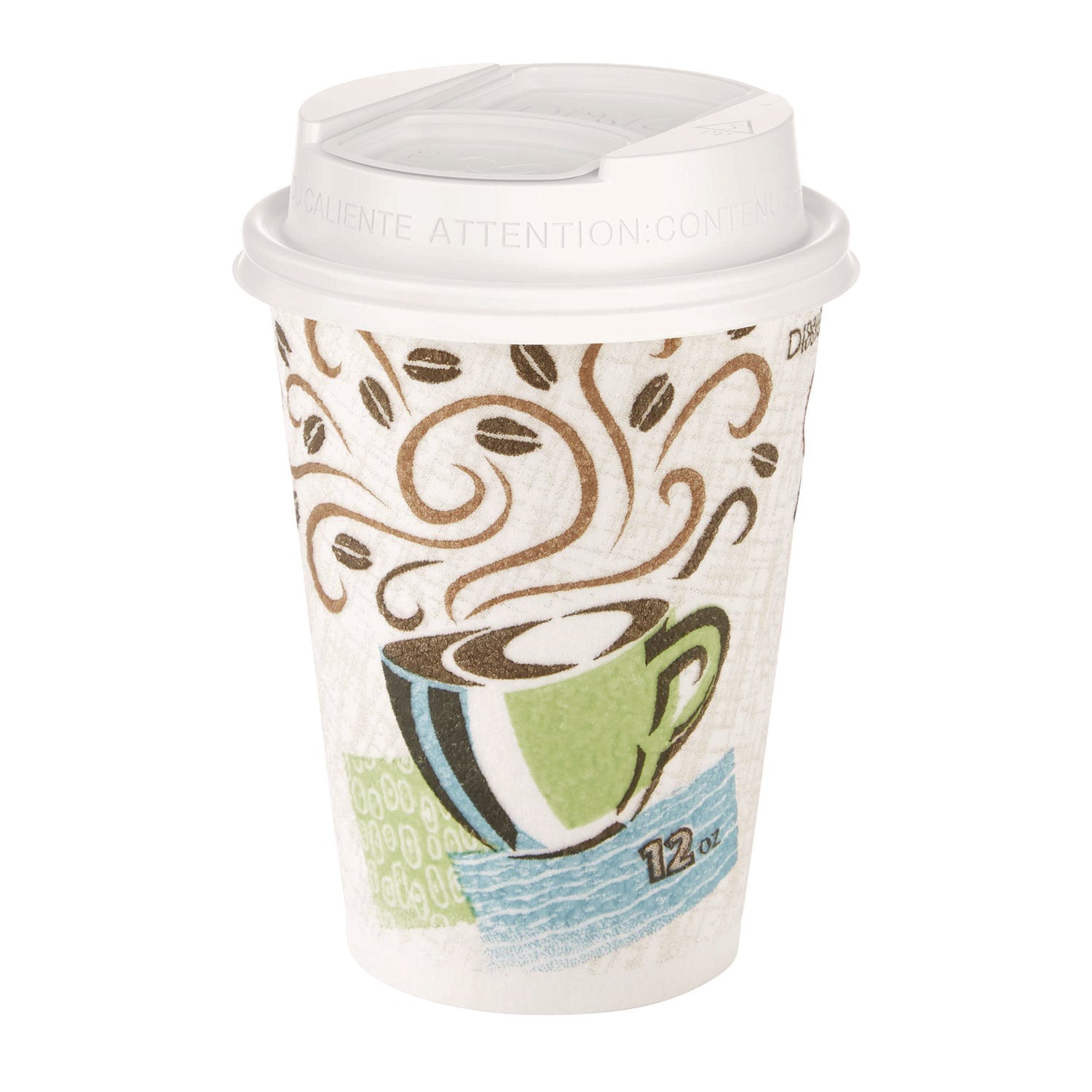 Smart Top Reclosable Lids for Hot Cups, Fits 10 oz to 20 oz Cups, White, 1,000/Carton Dixie® Flipcost