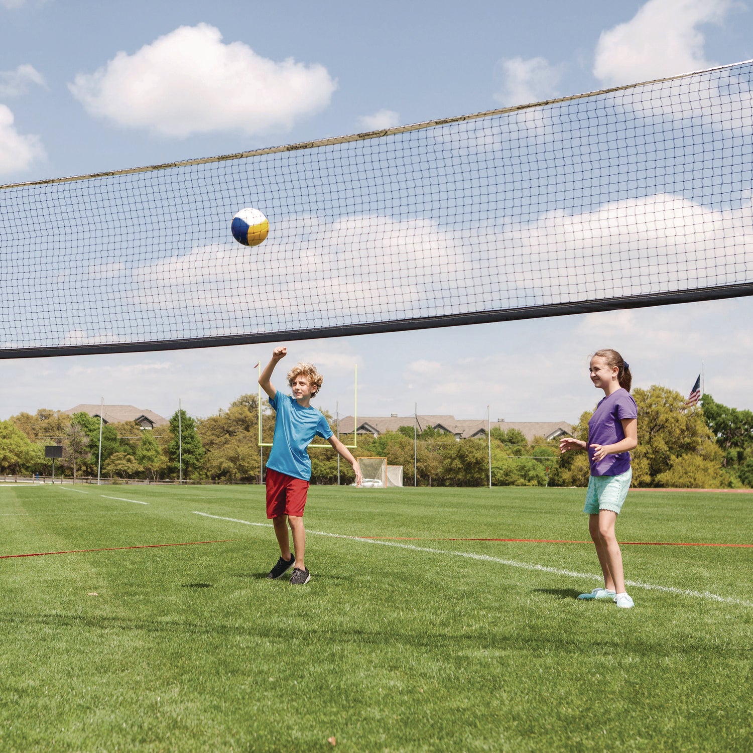 Deluxe Volleyball/Badminton Tournament Set, (4) Rackets/(2) Shuttlecocks/(2) Birdies/Net/Pump/Volleyball Champion Sports Flipcost