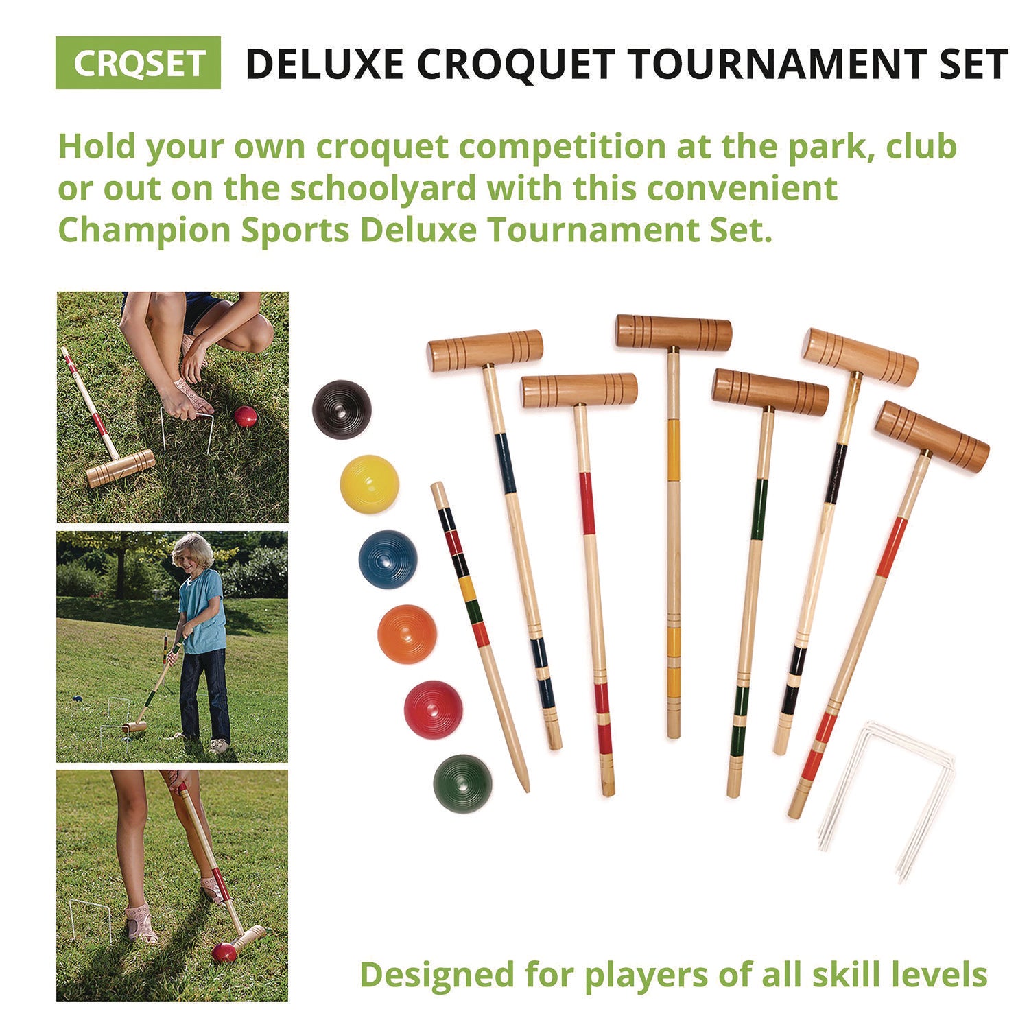 Deluxe Croquet Tournament Set, with Carry Bag Champion Sports Flipcost