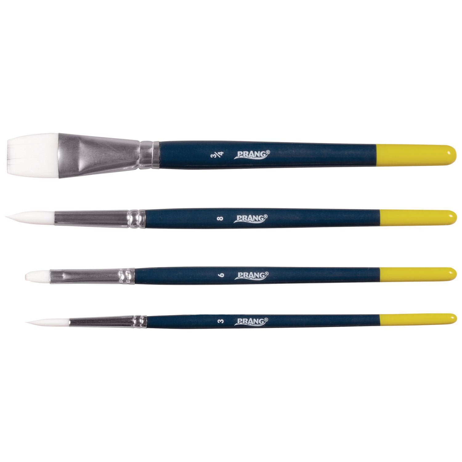 Hobby Four-Brush Set, Assorted, Synthetic, Flat; Round, 4/pack Prang® Flipcost