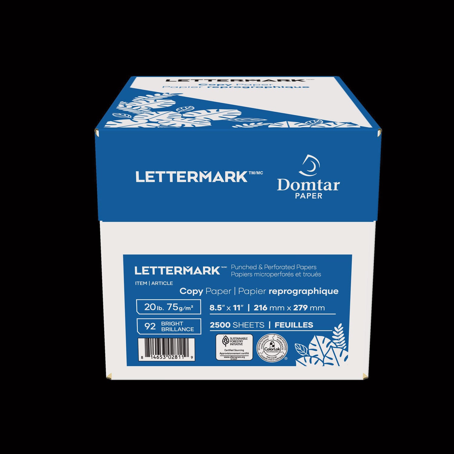 Lettermark™ Custom Cut-Sheet Copy Paper, 92 Bright, Micro-Perforated 3.5" from Bottom, 20 lb Bond Weight, 8.5 x 11, White, 500/Ream