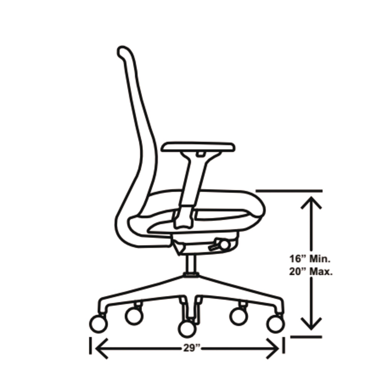 HON® Flexion Mesh Back Task Chair, Supports Up to 300lb, 14.81" to 19.7" Seat Height, Black Seat/Back/Base