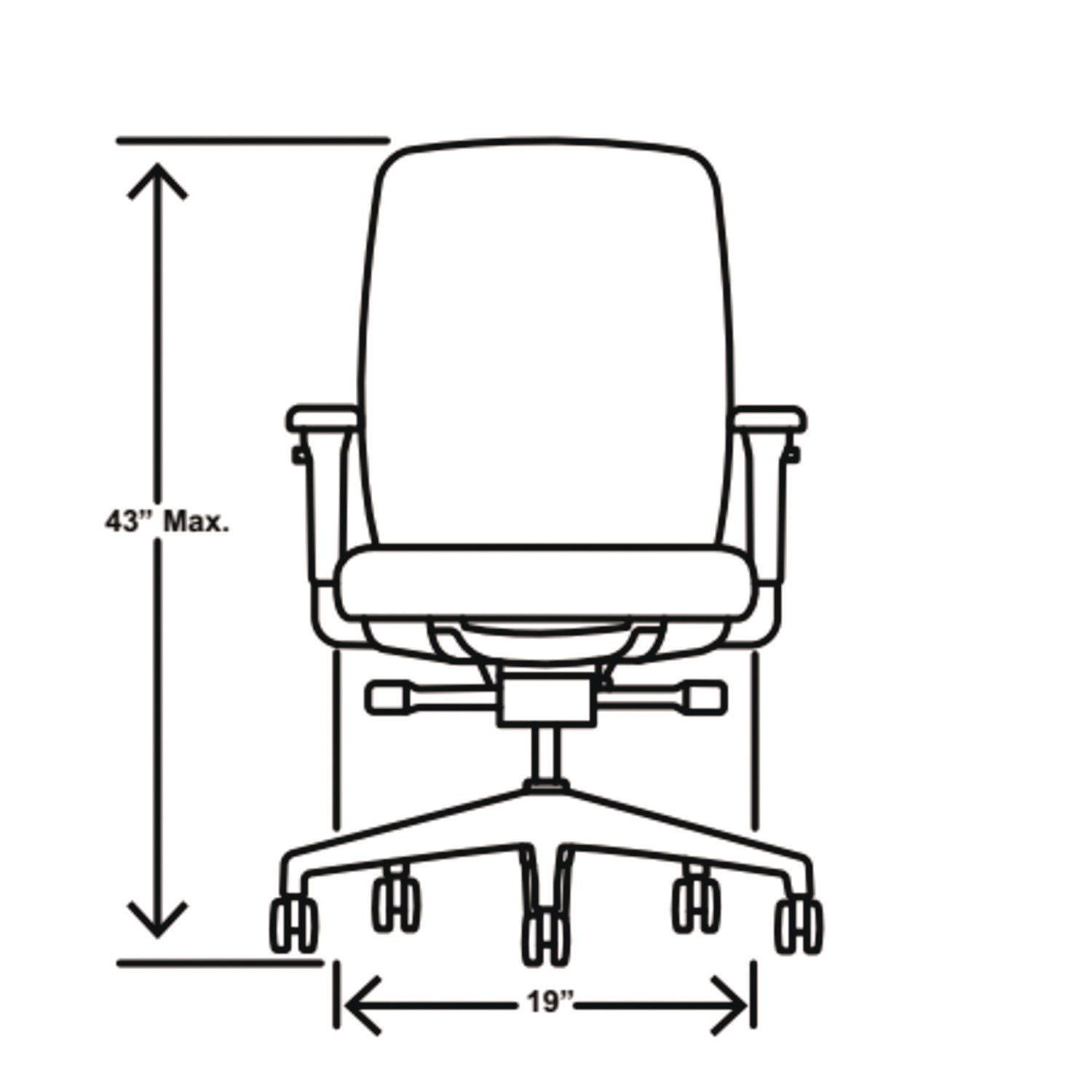 HON® Nucleus Series Recharge Task Chair, Up to 300lb, 16.63" to 21.13" Seat Ht, Navy Seat, Black Back/Base