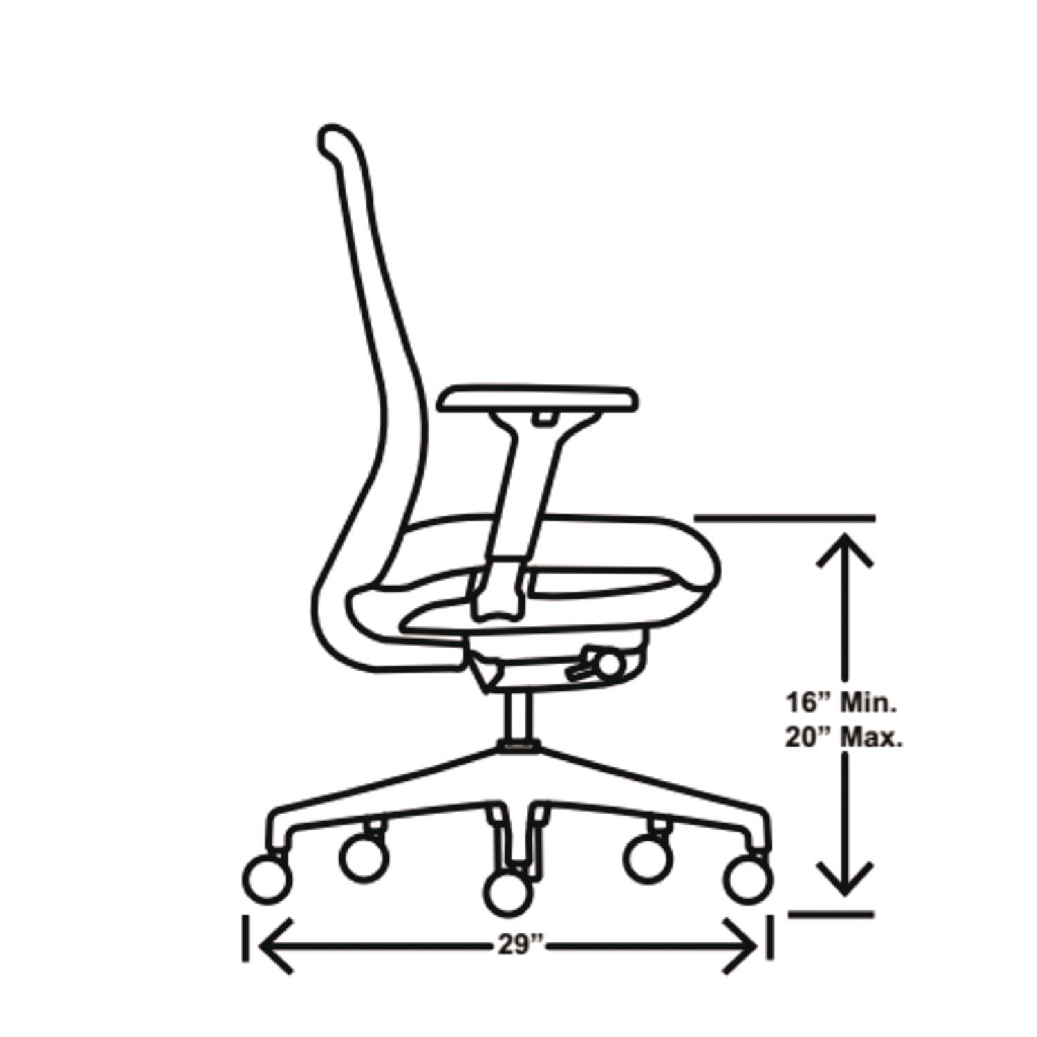 HON® Nucleus Series Recharge Task Chair, Up to 300lb, 16.63" to 21.13" Seat Ht, Navy Seat, Black Back/Base