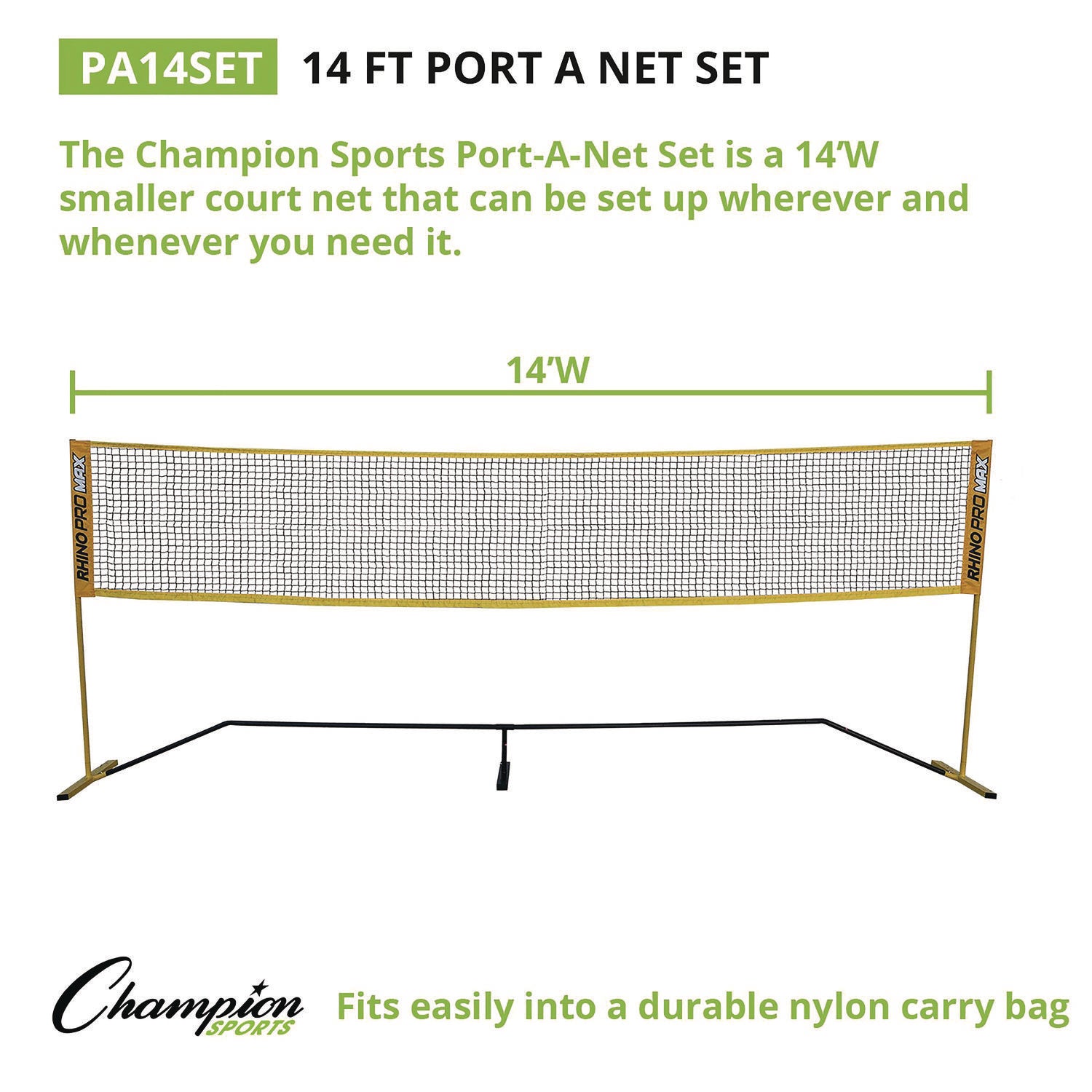 Rhino Port-A-Net Set, 36" to 60" x 168" Champion Sports Flipcost