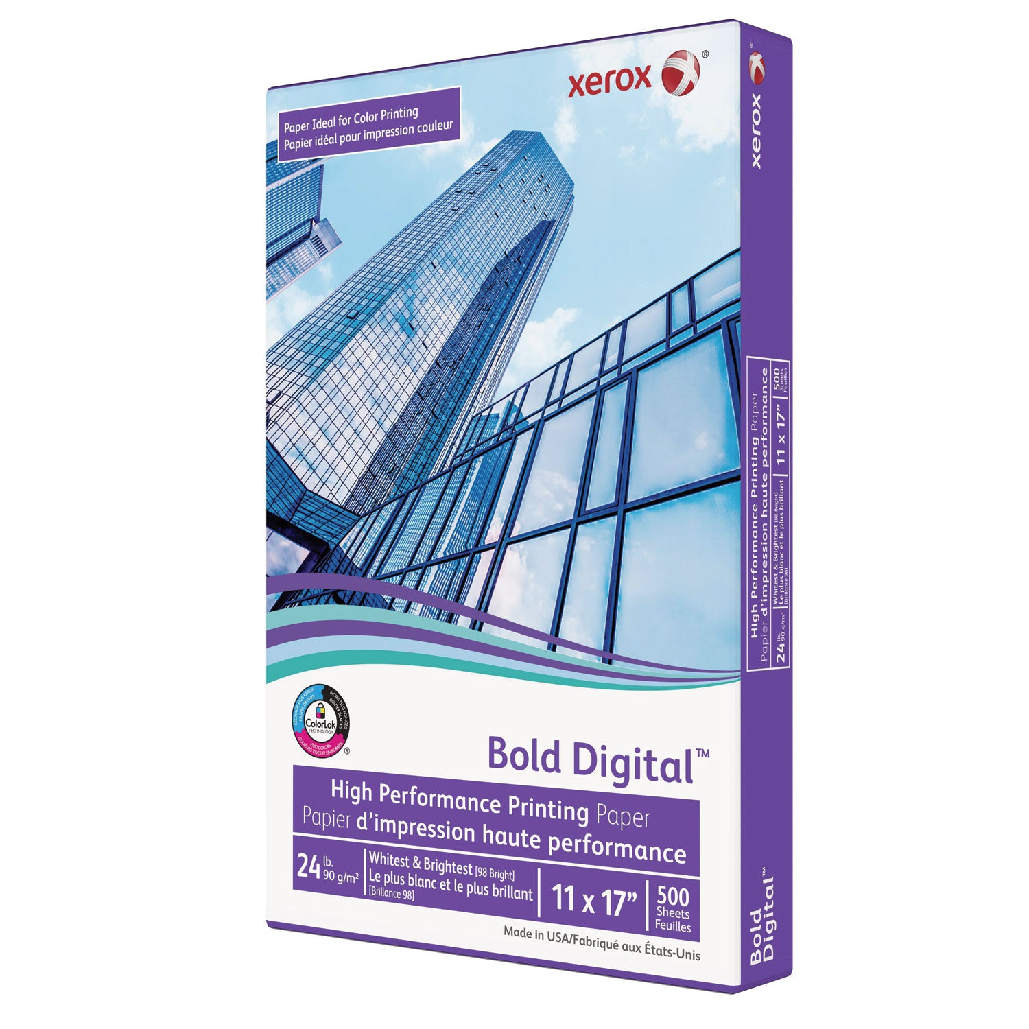 xerox™ Bold Digital Printing Paper, 98 Bright, 24 lb Bond Weight, 11 x 17, White, 500/Ream