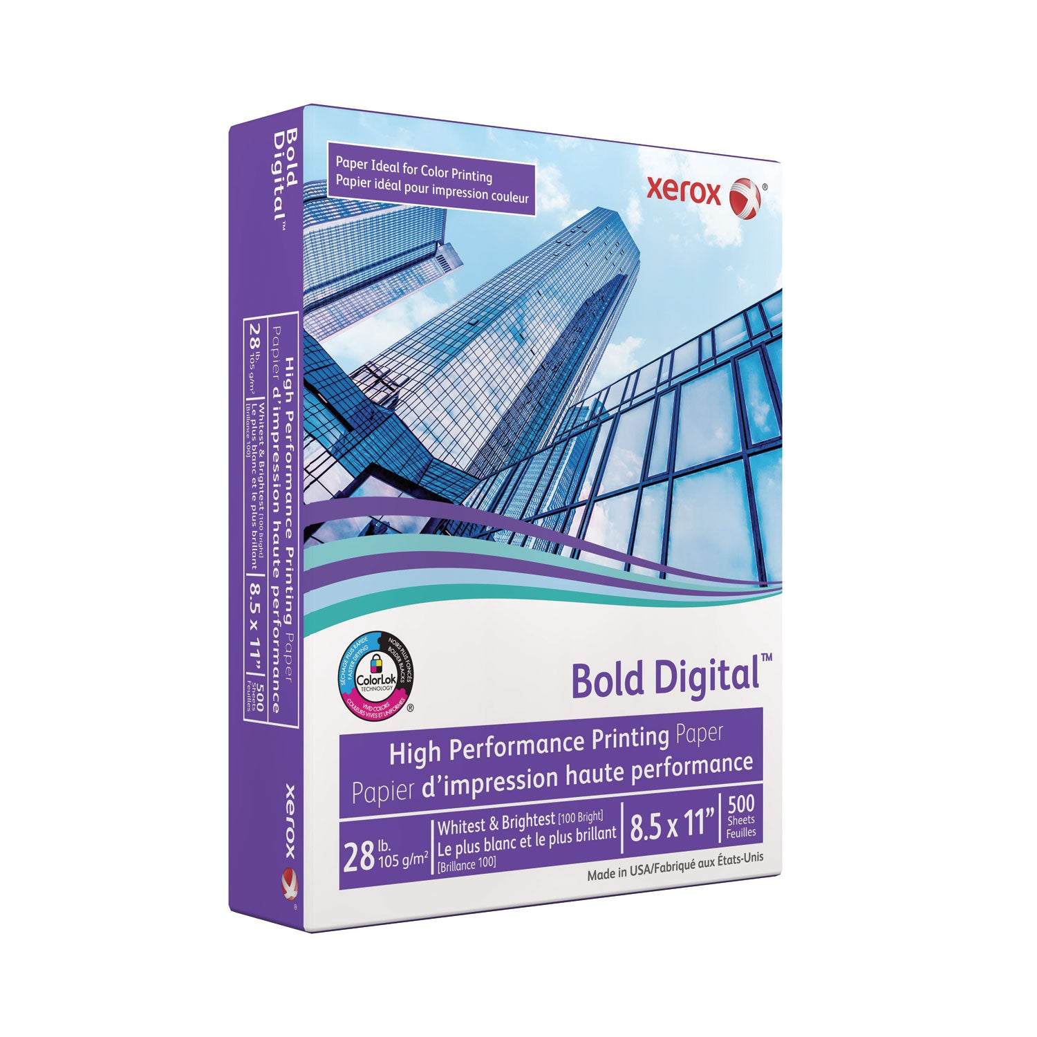 xerox™ Bold Digital Printing Paper, 100 Bright, 28 lb Bond Weight, 8.5 x 11, White, 500/Ream