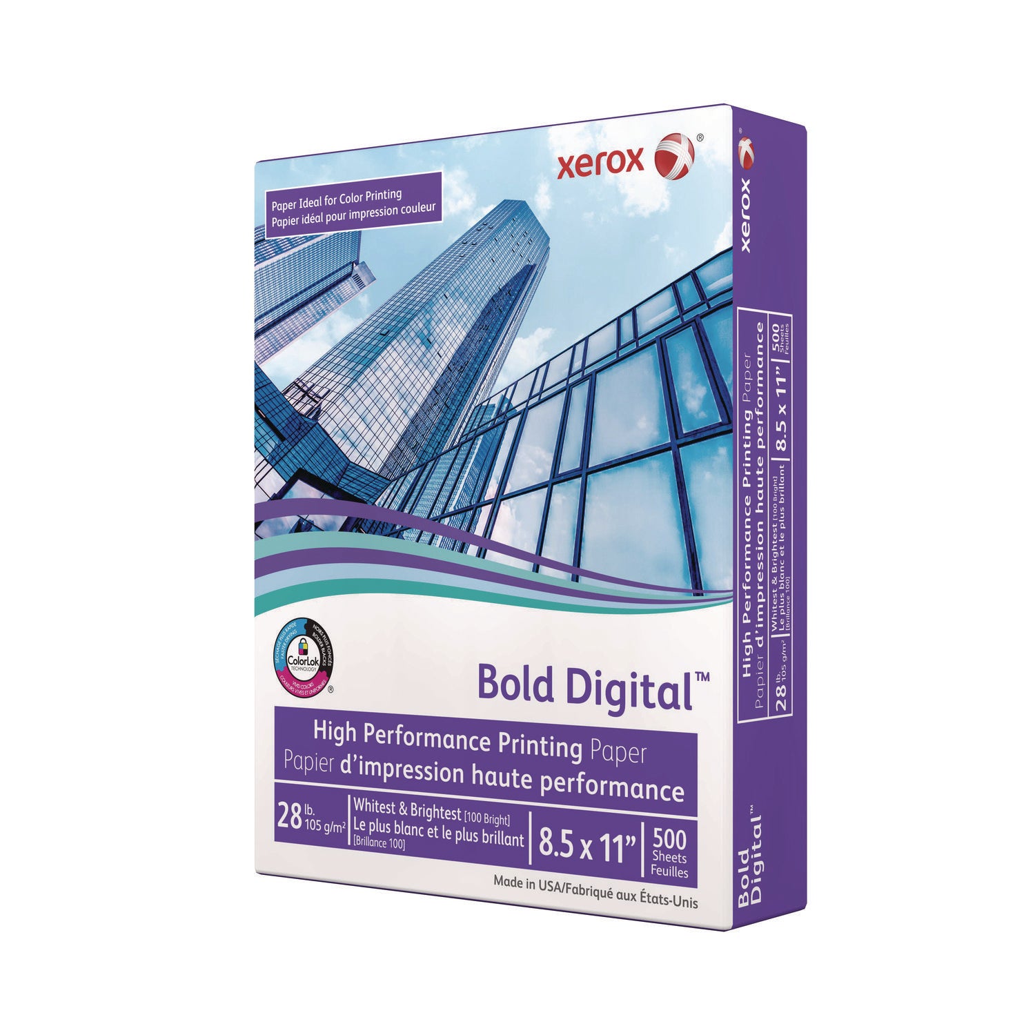 xerox™ Bold Digital Printing Paper, 100 Bright, 28 lb Bond Weight, 8.5 x 11, White, 500/Ream