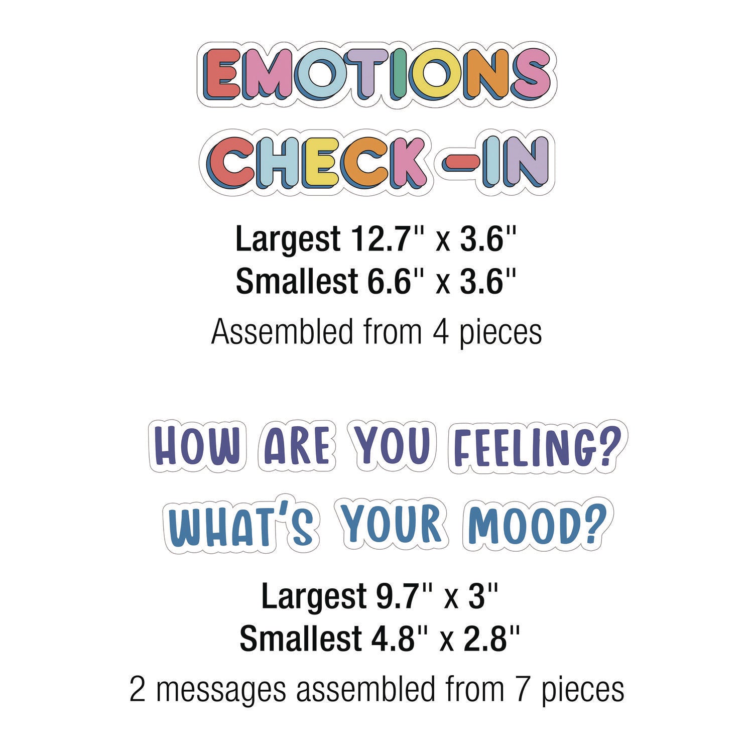 Curriculum Bulletin Board Sets, 46-Piece Set , We Stick Together: Emotions Check-In, 7.9" x 15", Multicolor Carson-Dellosa Education Flipcost