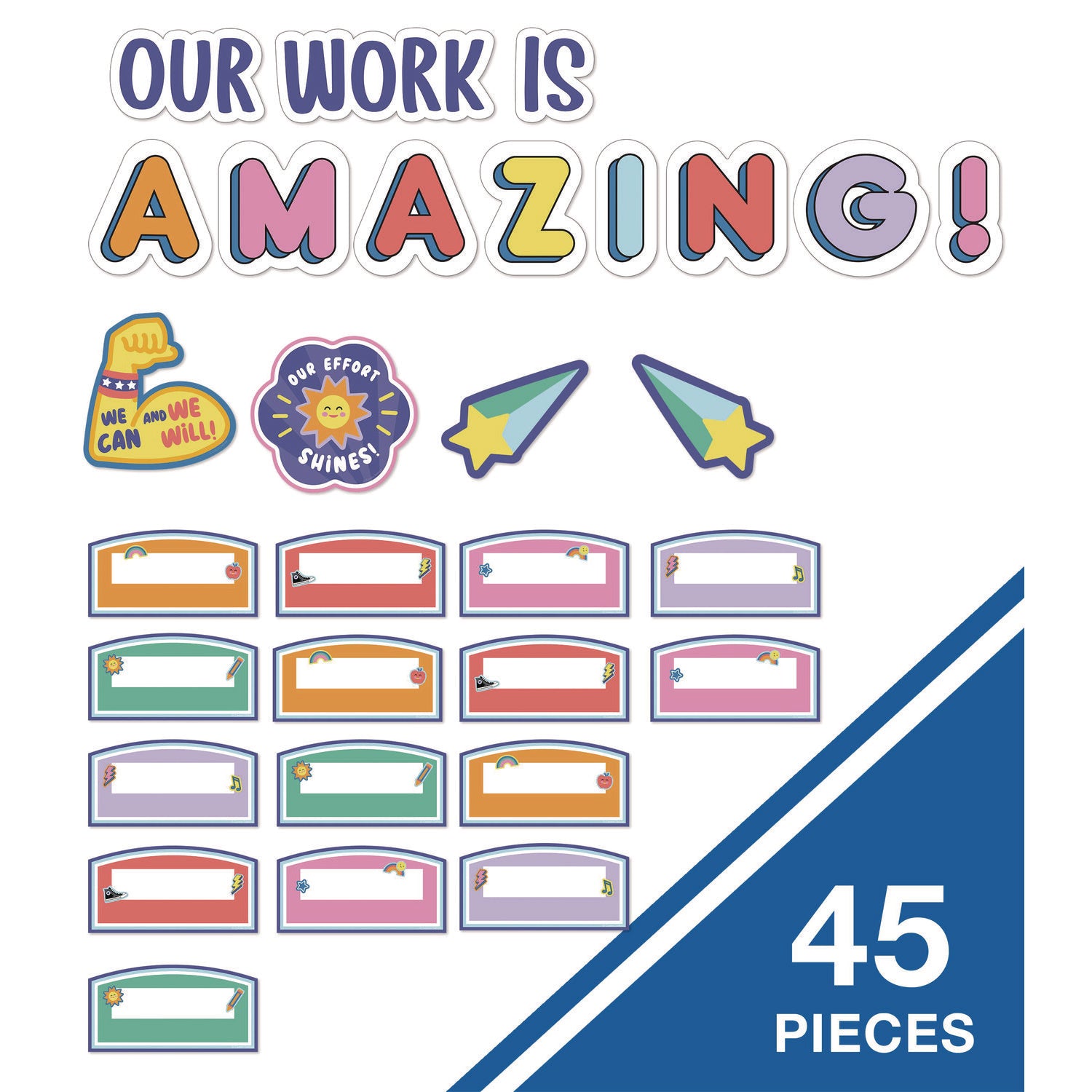 Work Display Bulletin Board Sets, 45-Piece Set, We Stick Together: Our Work Is Amazing, 7.9" x 15", Multicolor Carson-Dellosa Education Flipcost