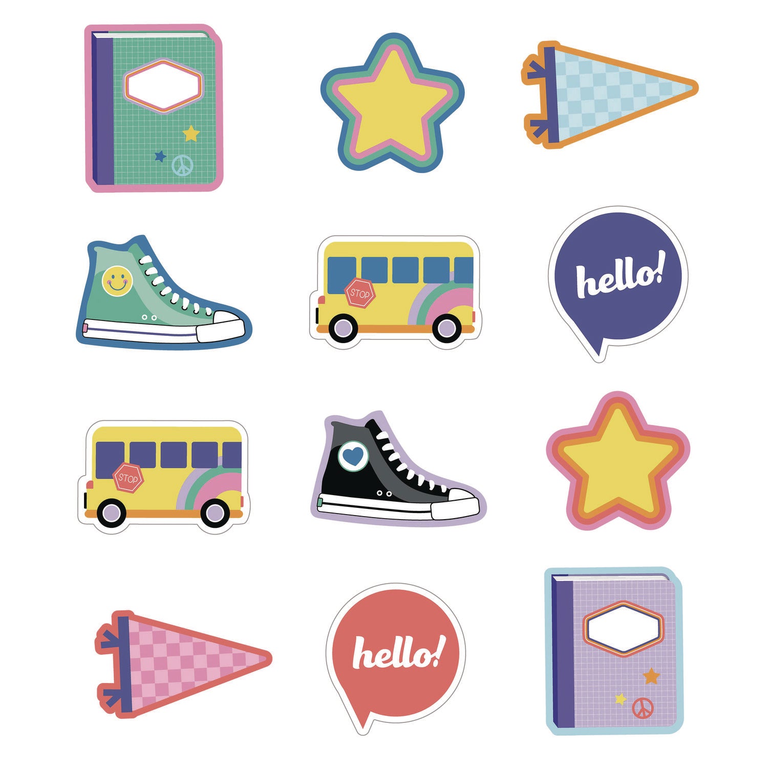 Assorted Colorful Cut-Outs, 36-Piece Set, We Stick Together: Hello School, 6