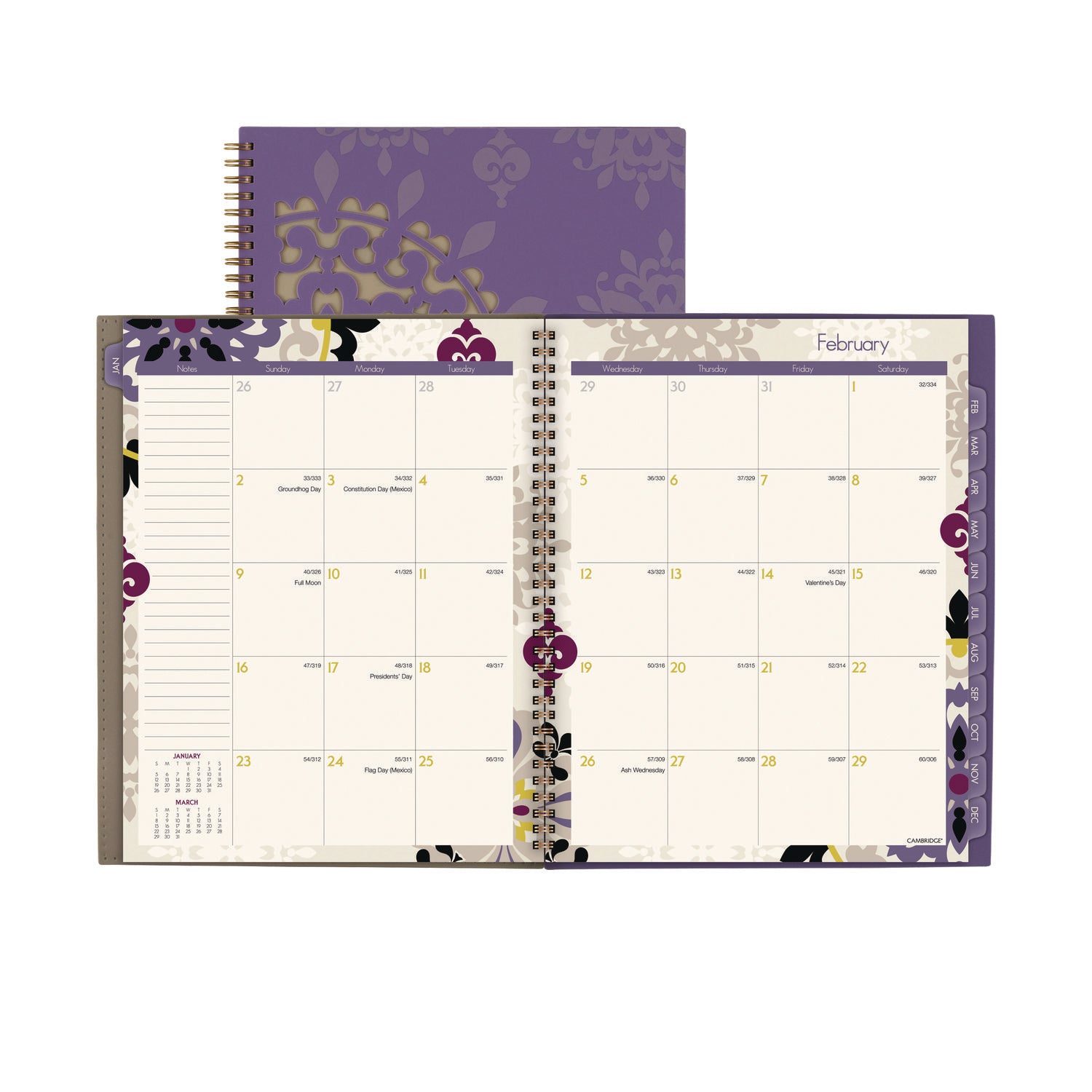 Vienna Weekly/Monthly Appointment Book, Geometric Artwork, 11 x 8.5, Purple/Tan Cover, 12-Month (Jan to Dec): 2025