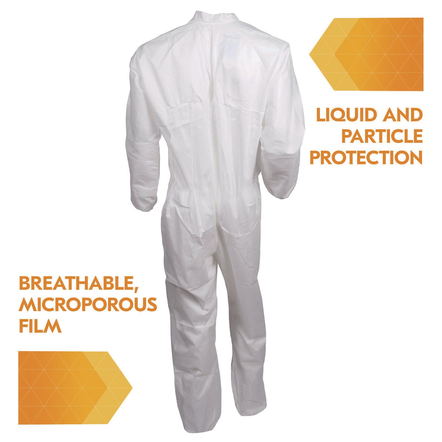 A30 Breathable Splash and Particle Protection Coveralls, 3X-Large, White, 21/Carton KleenGuard™ Flipcost