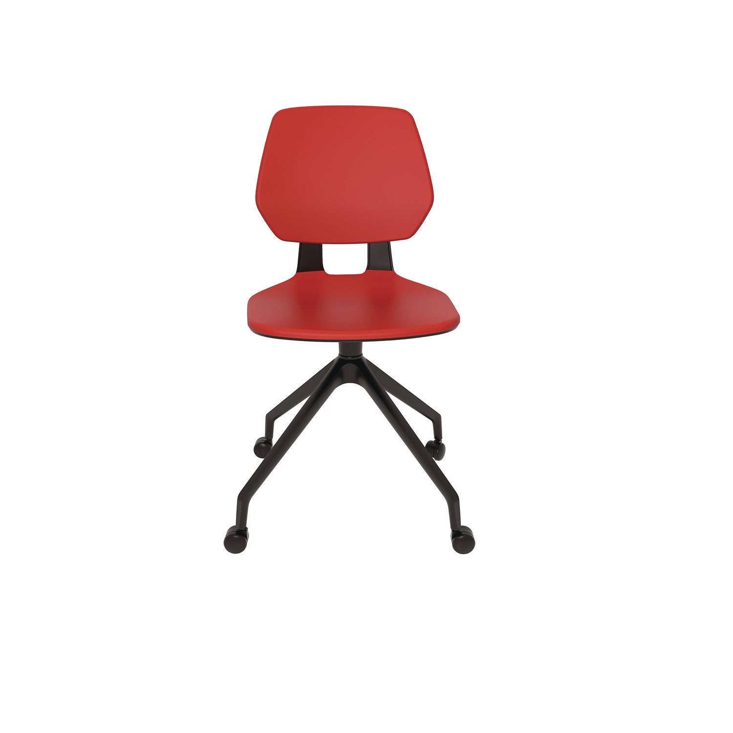 Safco® Commute Guest Chair, Supports Up to 275 lbs, 19" Seat Height, Red Seat, Red Back, Black Base