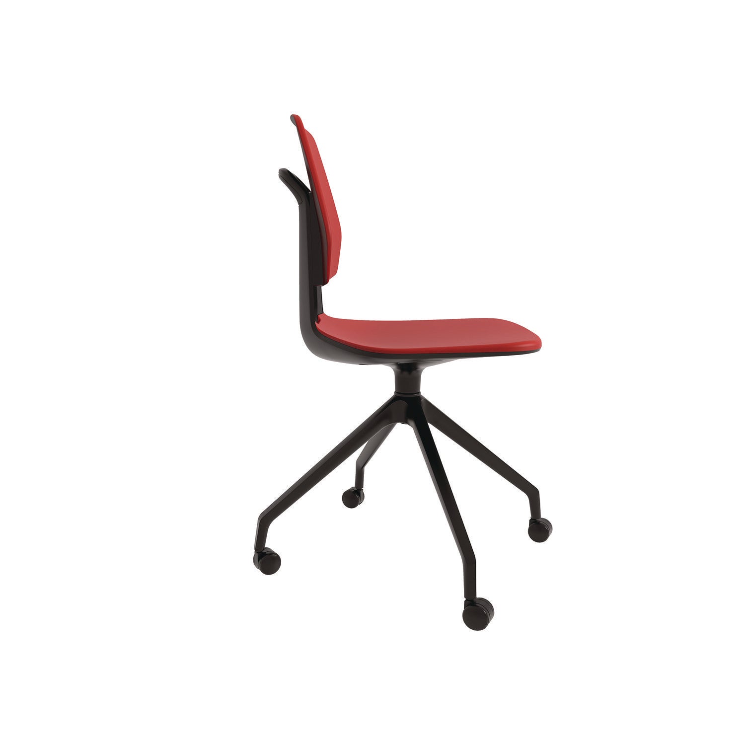 Safco® Commute Guest Chair, Supports Up to 275 lbs, 19" Seat Height, Red Seat, Red Back, Black Base