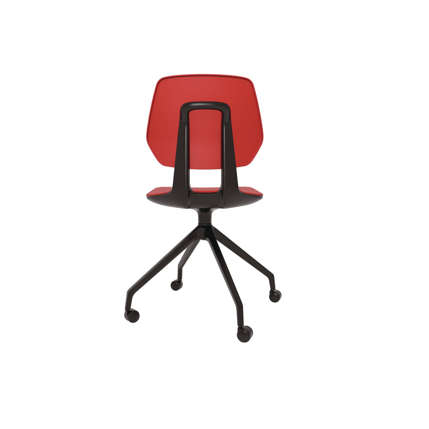 Safco® Commute Guest Chair, Supports Up to 275 lbs, 19" Seat Height, Red Seat, Red Back, Black Base